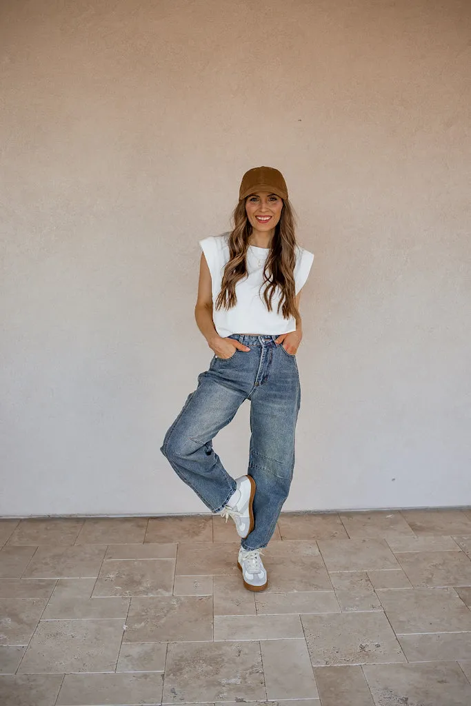 Maison Leather Suede Sneakers | White Grey