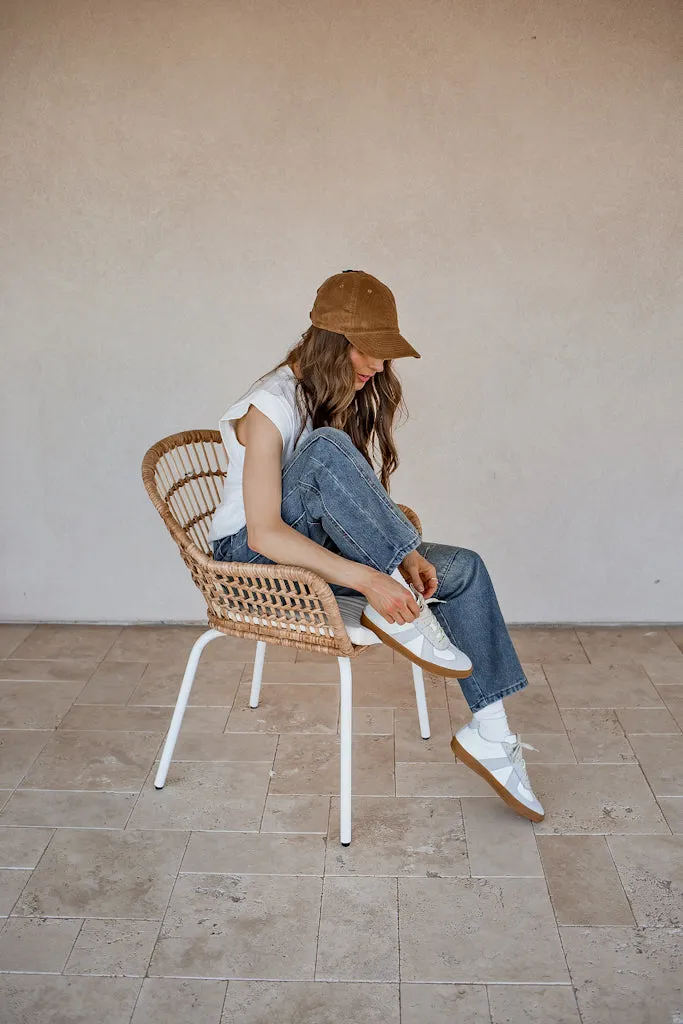 Maison Leather Suede Sneakers | White Grey