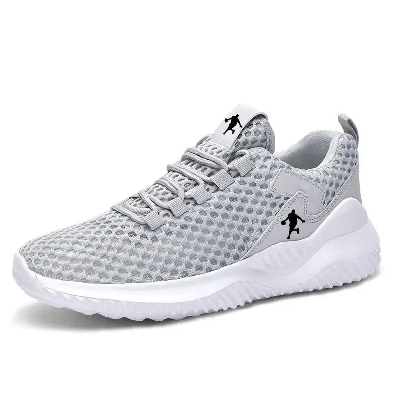 Men Breathable Mesh Sneakers High Quality White Fashion Gym Casual Shoes