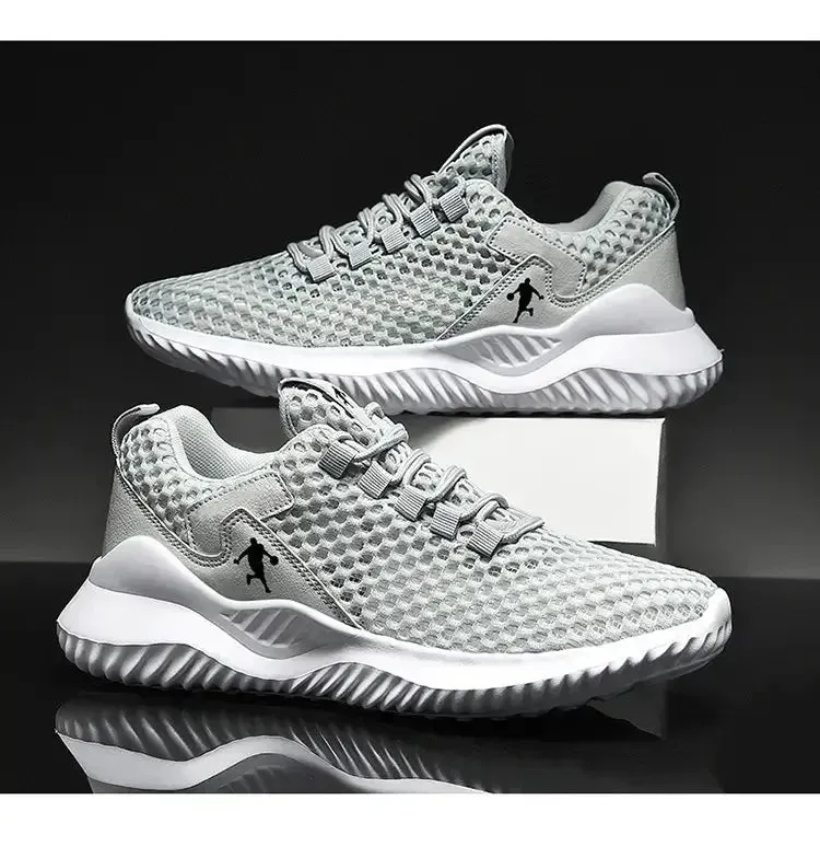 Men Breathable Mesh Sneakers High Quality White Fashion Gym Casual Shoes