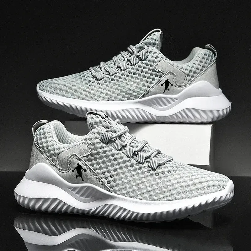 Men Breathable Mesh Sneakers High Quality White Fashion Gym Casual Shoes