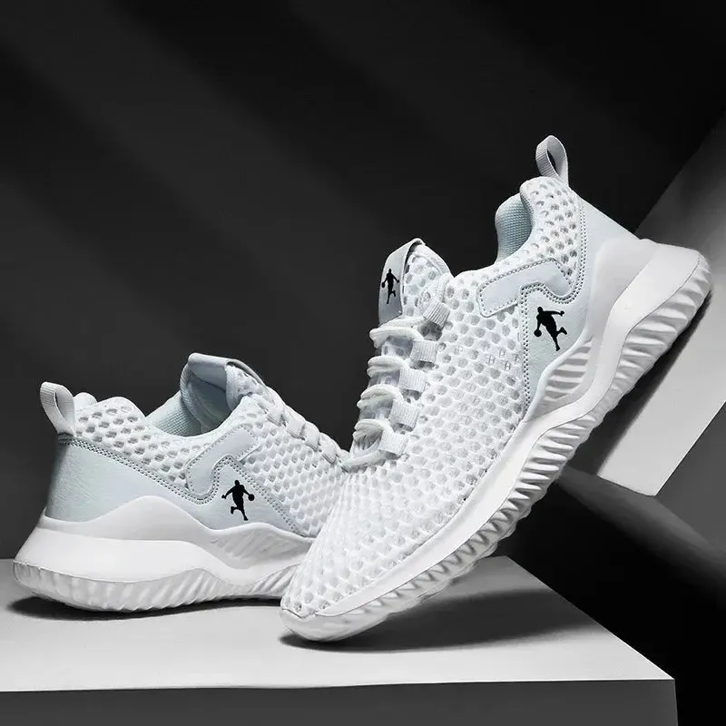 Men Breathable Mesh Sneakers High Quality White Fashion Gym Casual Shoes