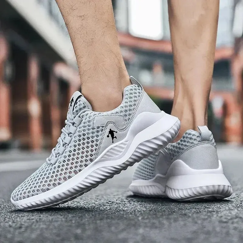 Men Breathable Mesh Sneakers High Quality White Fashion Gym Casual Shoes