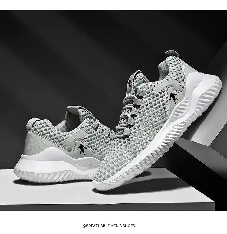 Men Breathable Mesh Sneakers High Quality White Fashion Gym Casual Shoes