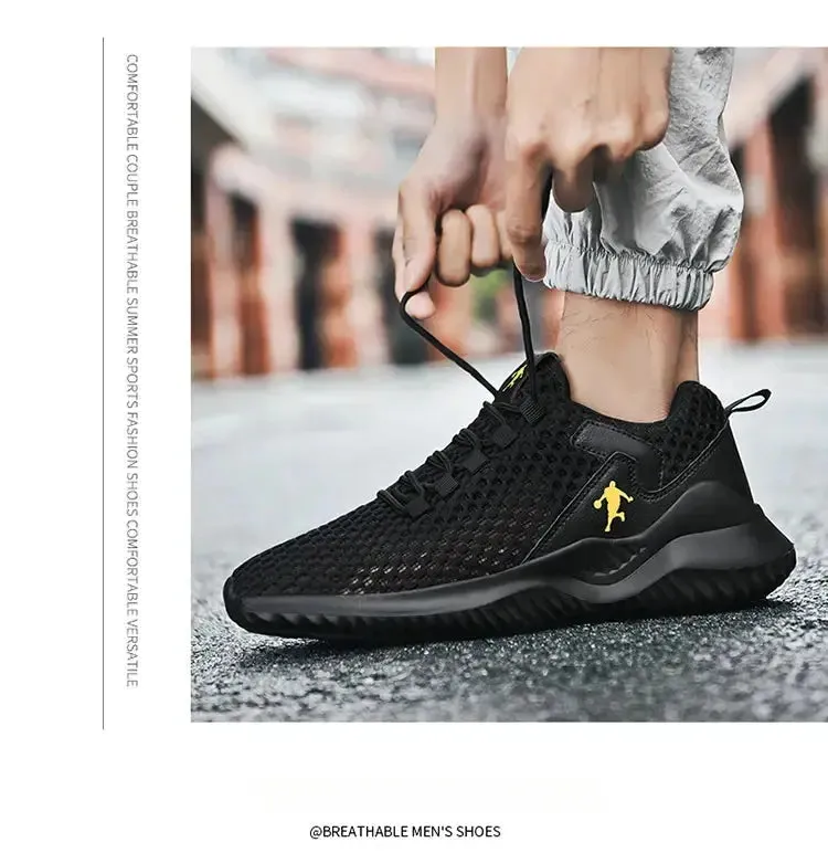 Men Breathable Mesh Sneakers High Quality White Fashion Gym Casual Shoes