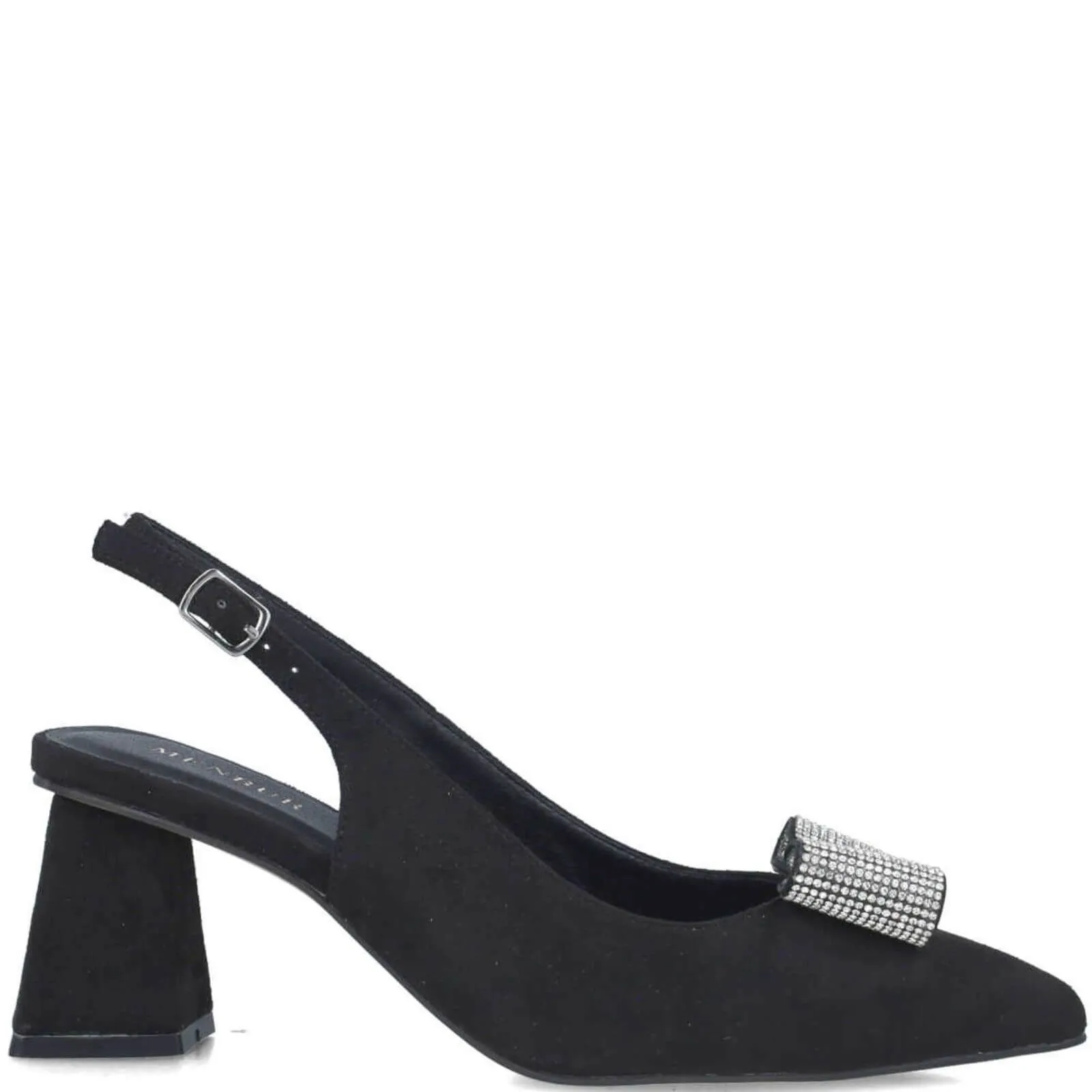 Menbur Black Sling Back Block Heels
