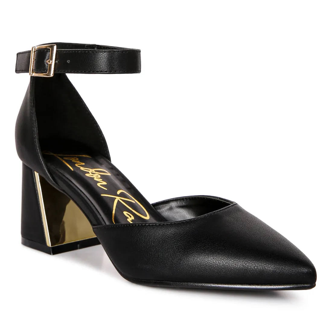 Metallic Accent Heeled Sandals