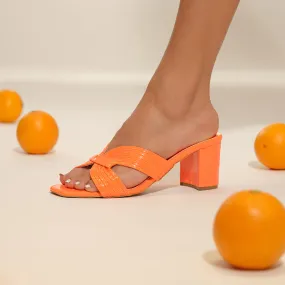 Mimosa Patent Block Heels