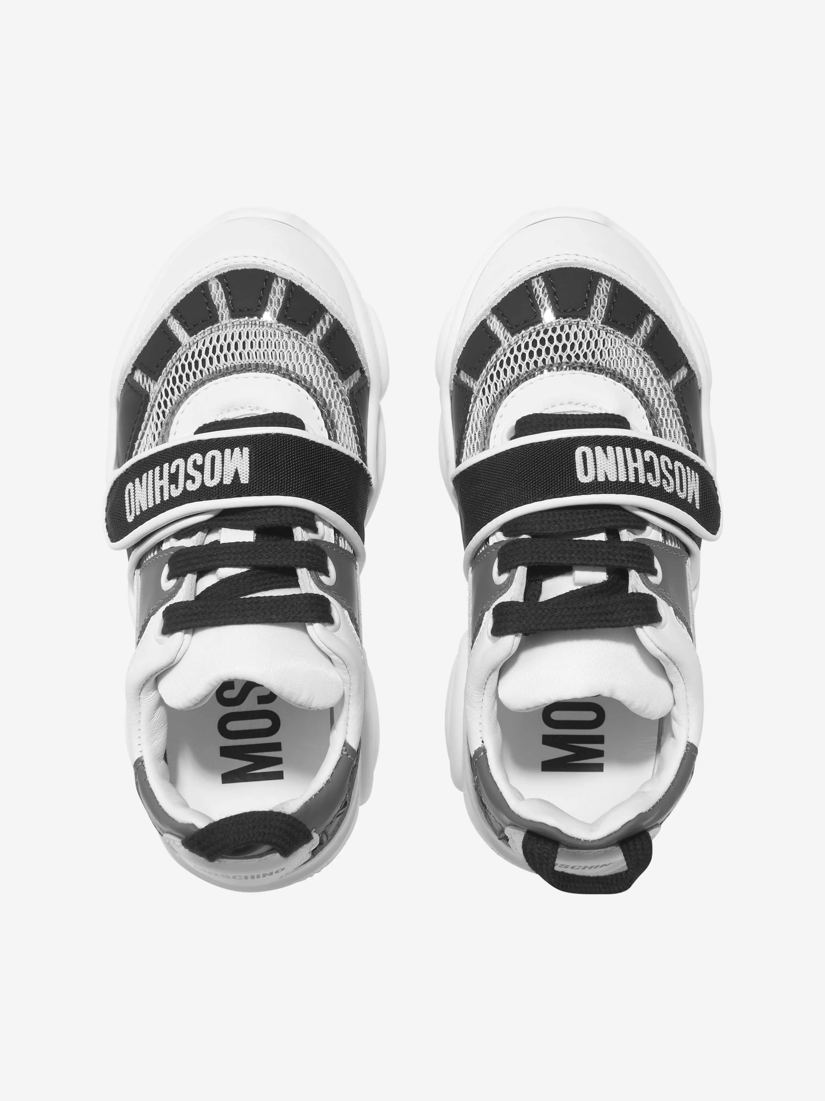 Moschino Kids Teddy Sole Lace And Strap Logo Trainers
