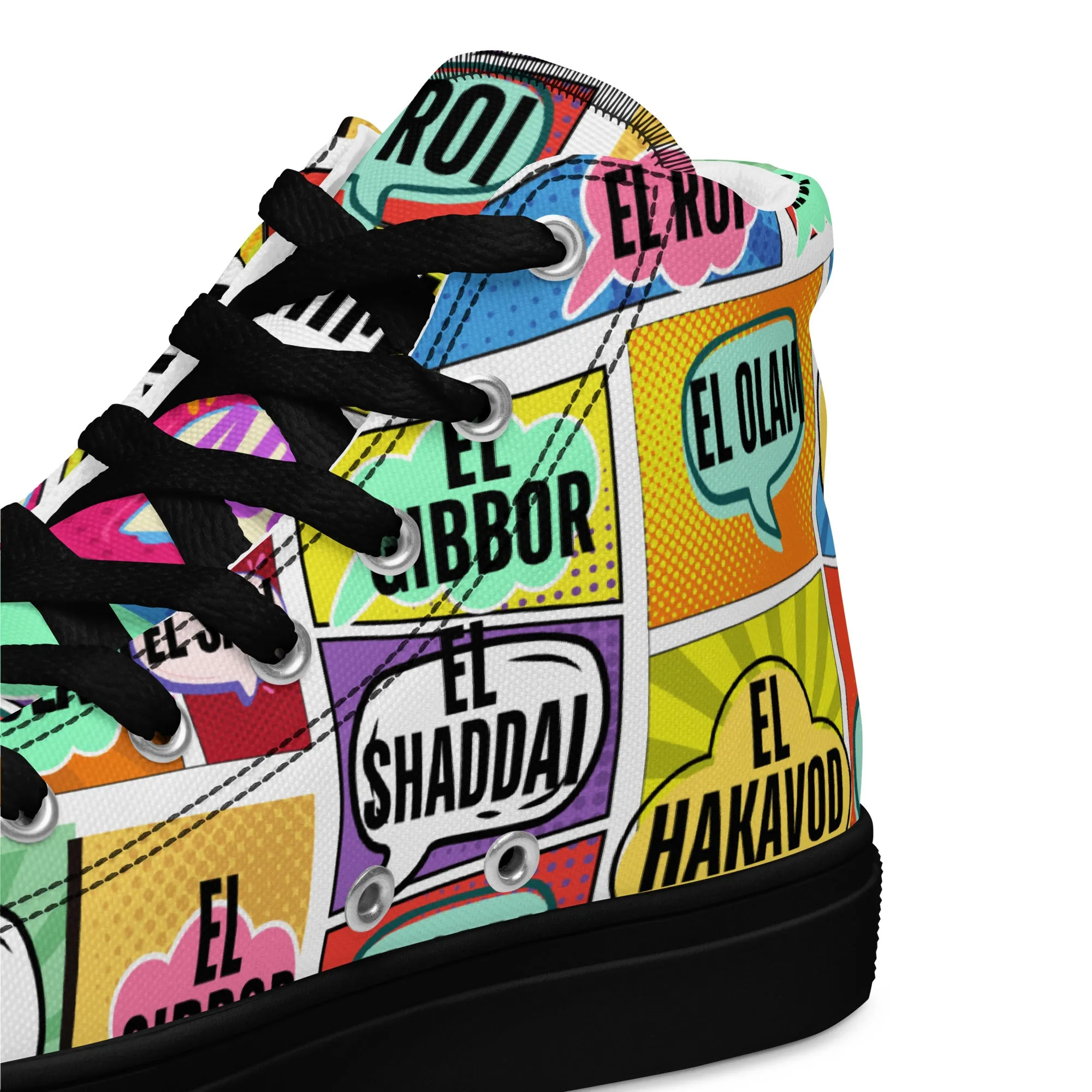 Names of Yahweh, Men’s High Top Canvas Shoes