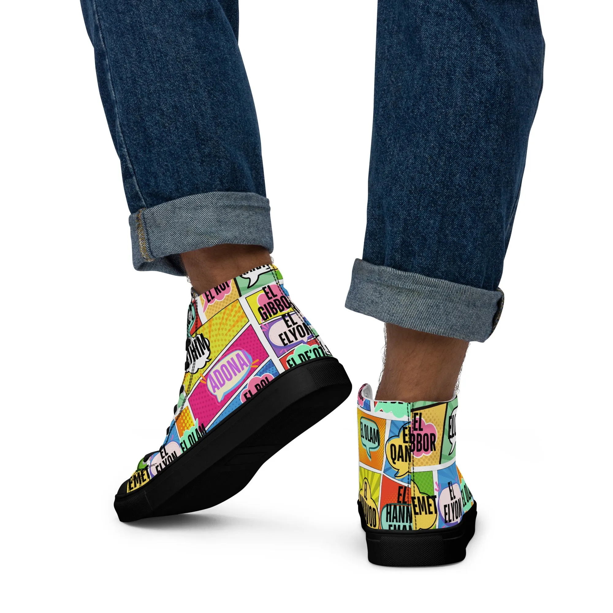 Names of Yahweh, Men’s High Top Canvas Shoes