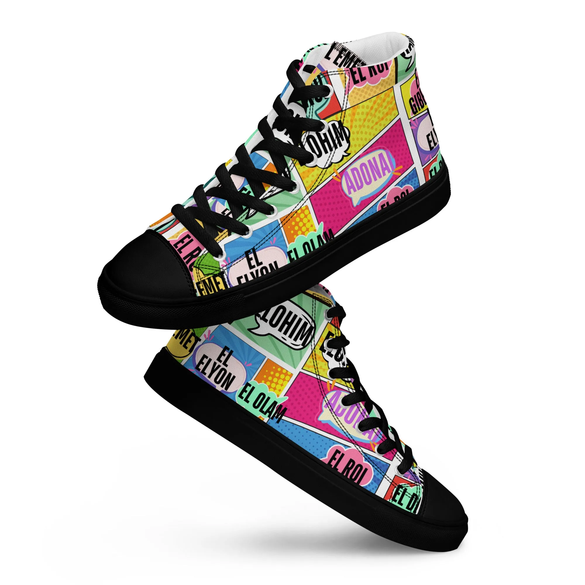 Names of Yahweh, Men’s High Top Canvas Shoes