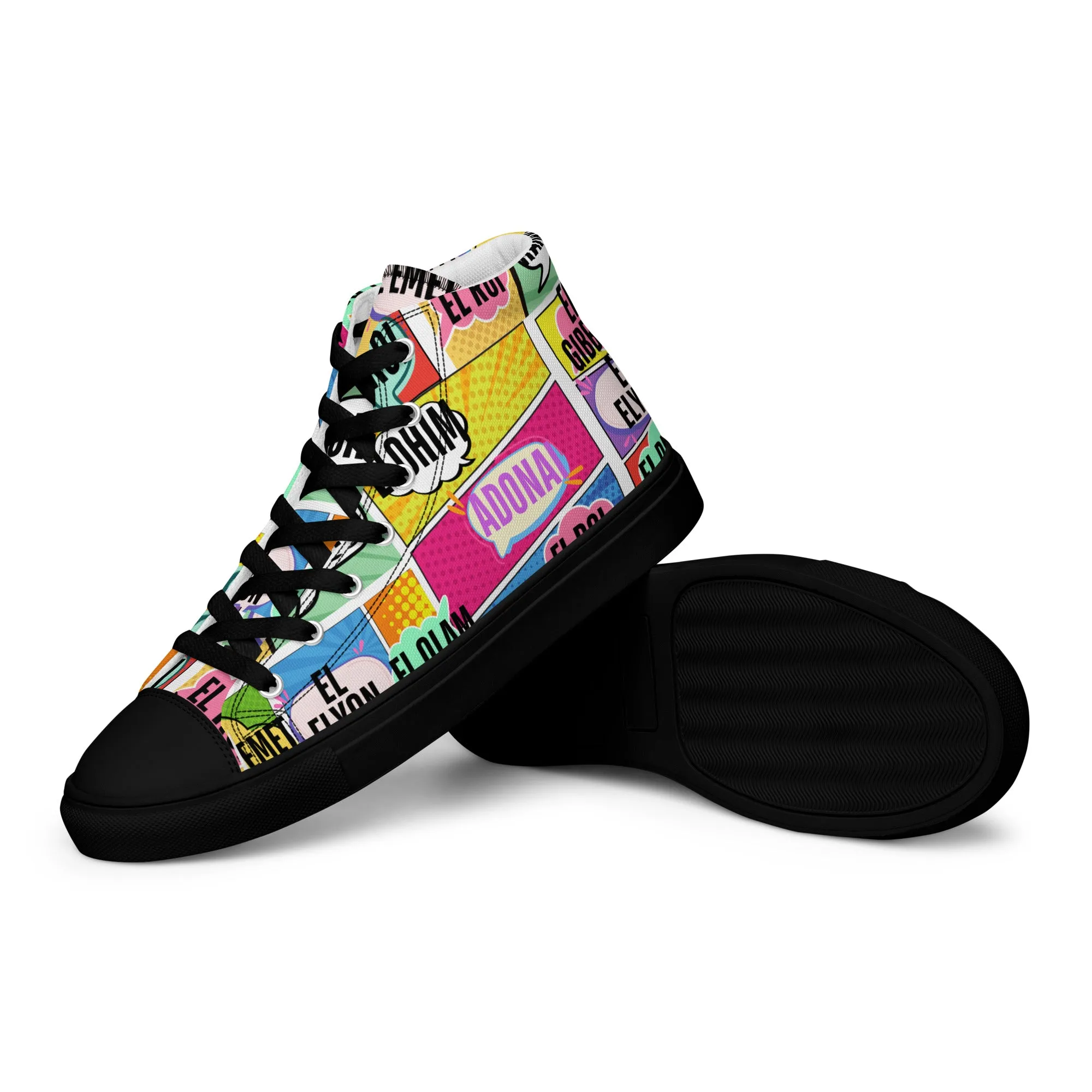 Names of Yahweh, Men’s High Top Canvas Shoes