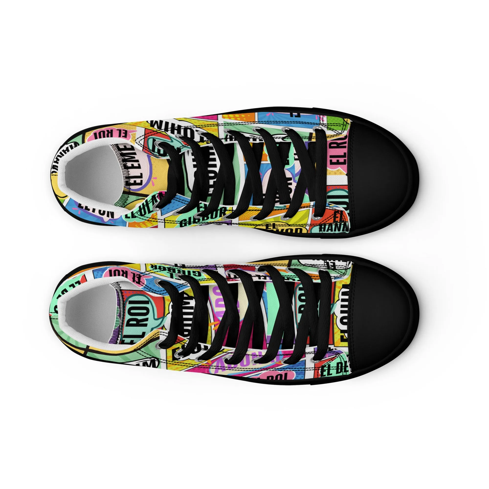 Names of Yahweh, Men’s High Top Canvas Shoes