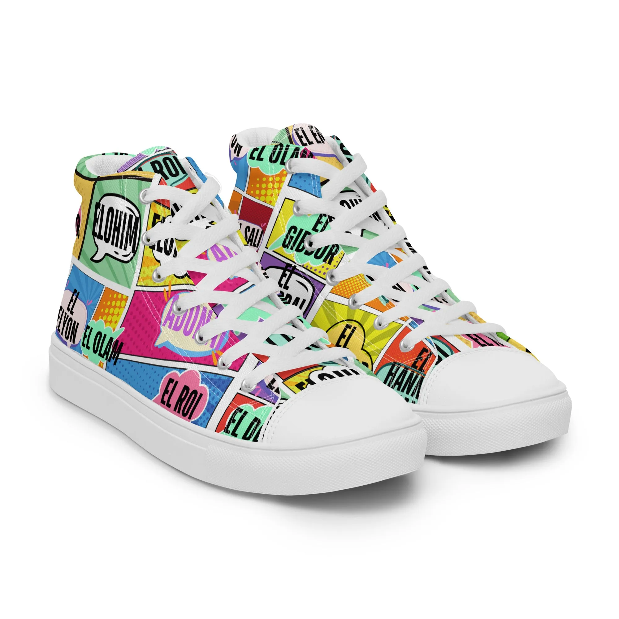 Names of Yahweh, Men’s High Top Canvas Shoes