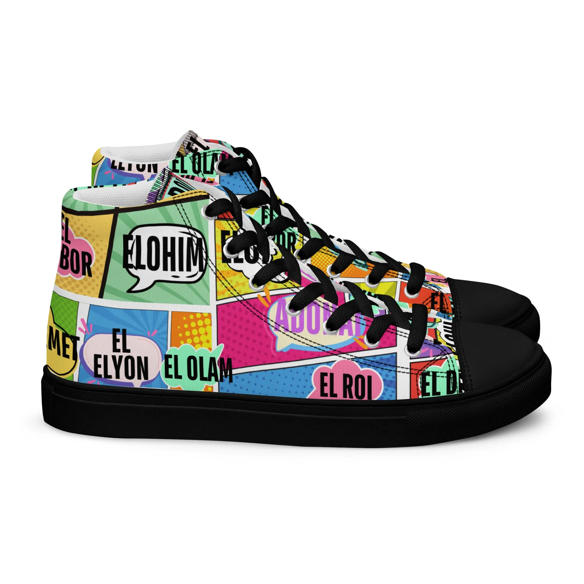 Names of Yahweh, Men’s High Top Canvas Shoes