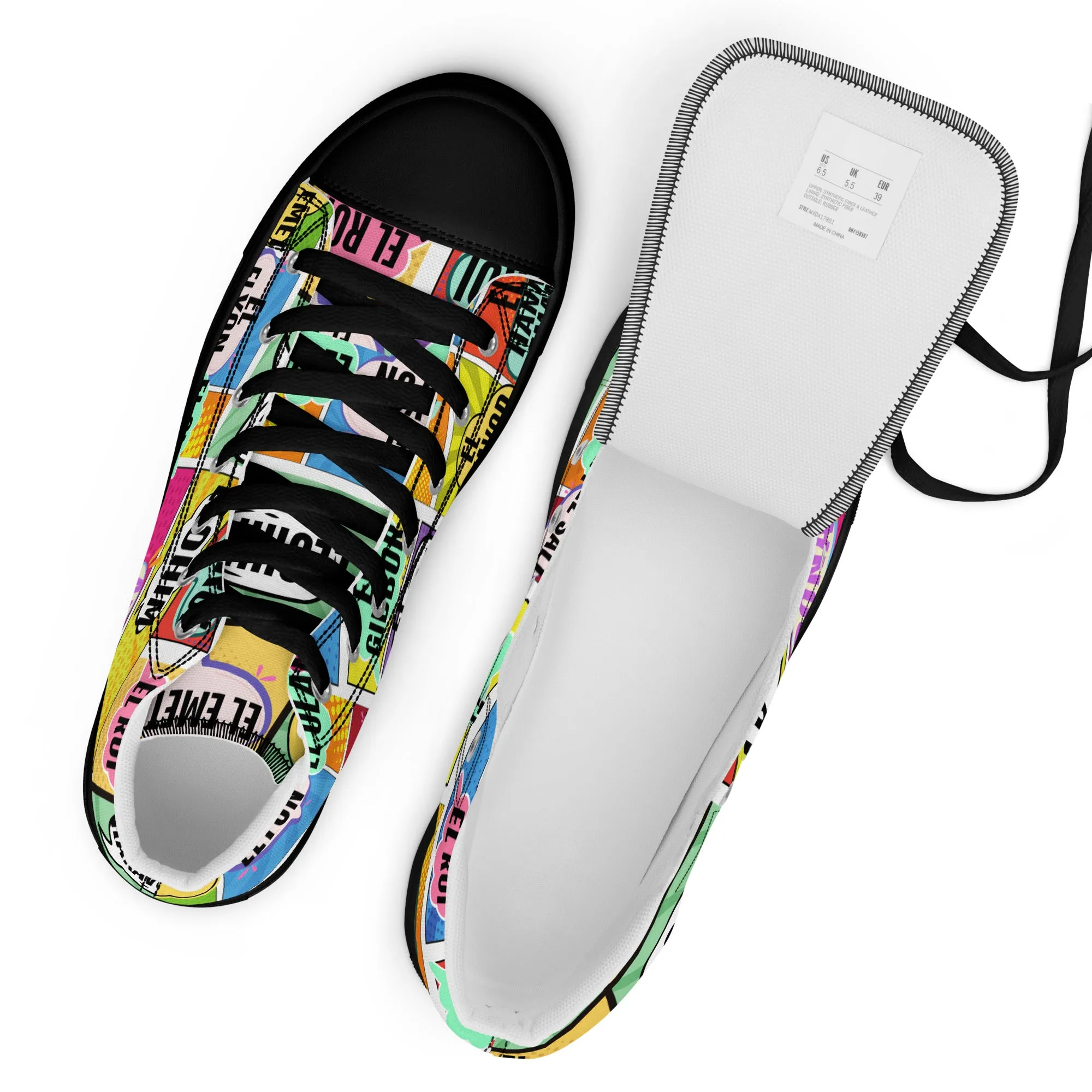 Names of Yahweh, Men’s High Top Canvas Shoes