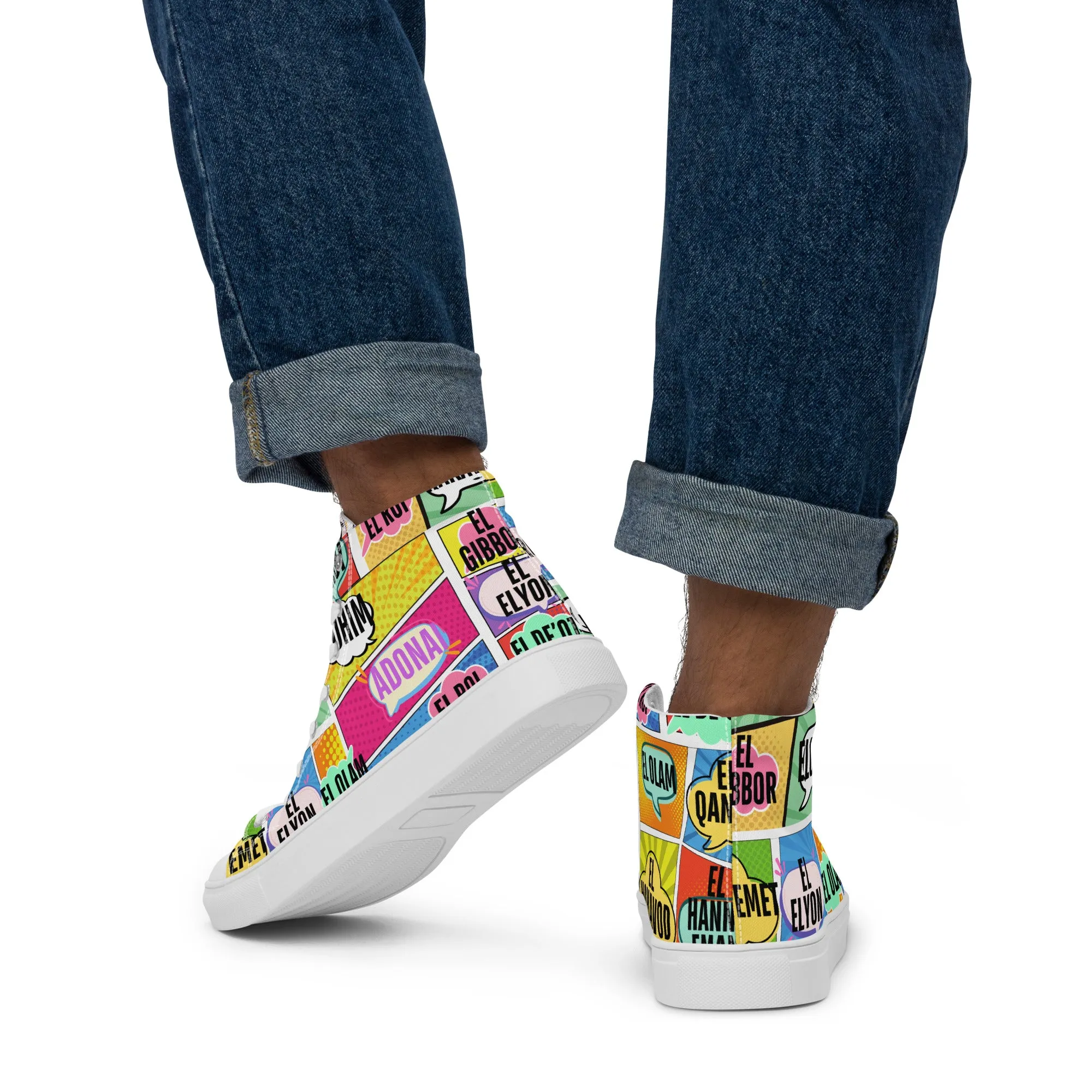 Names of Yahweh, Men’s High Top Canvas Shoes