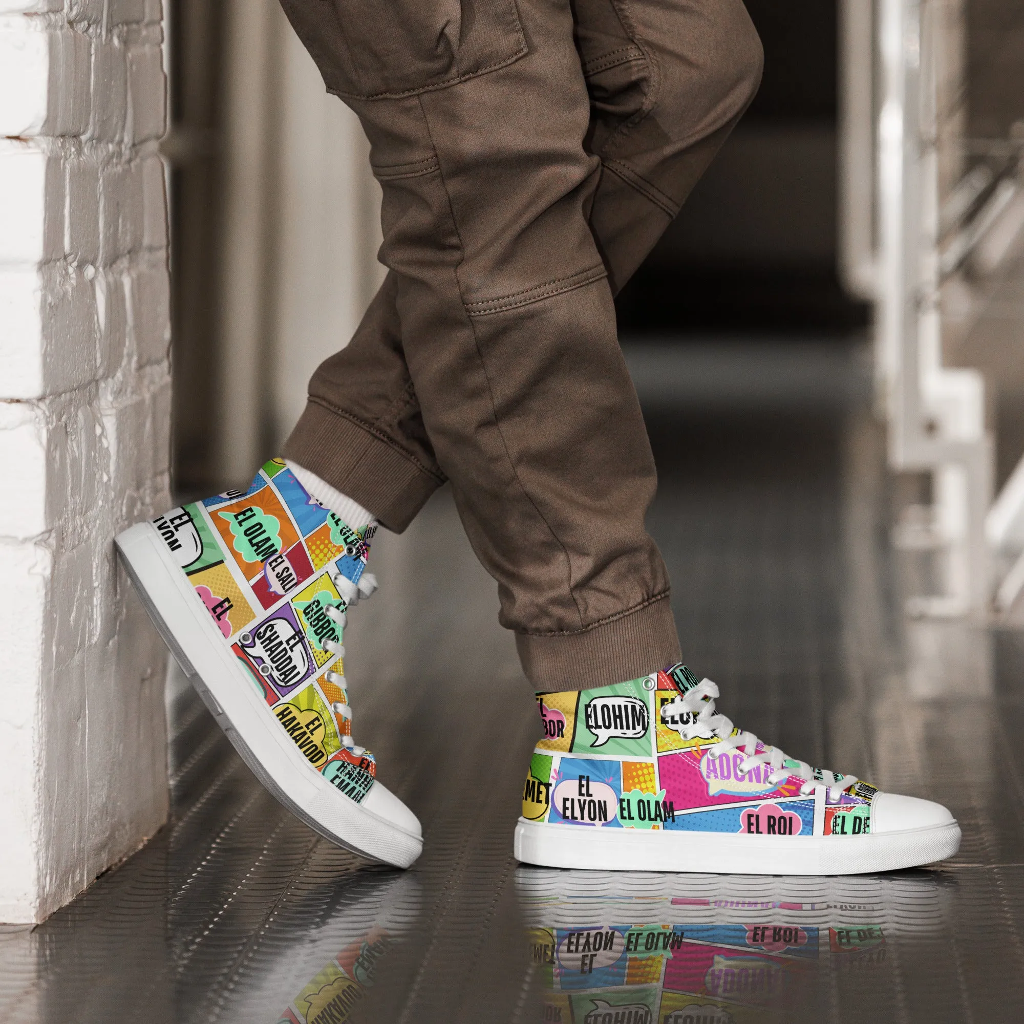 Names of Yahweh, Men’s High Top Canvas Shoes