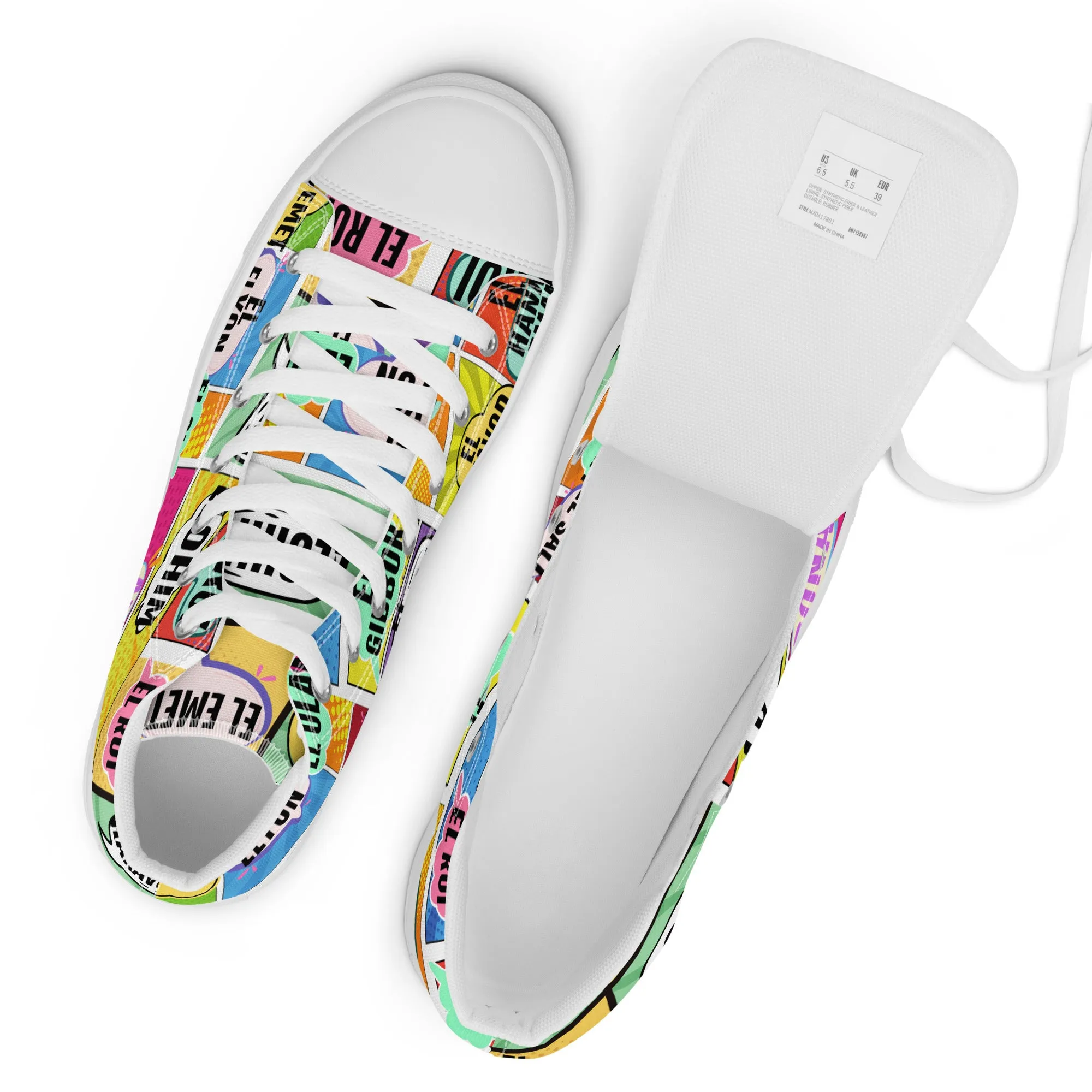 Names of Yahweh, Men’s High Top Canvas Shoes