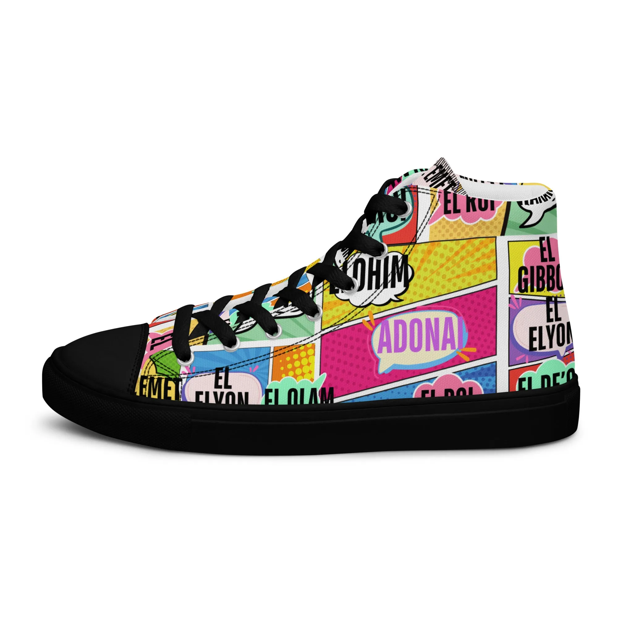Names of Yahweh, Men’s High Top Canvas Shoes