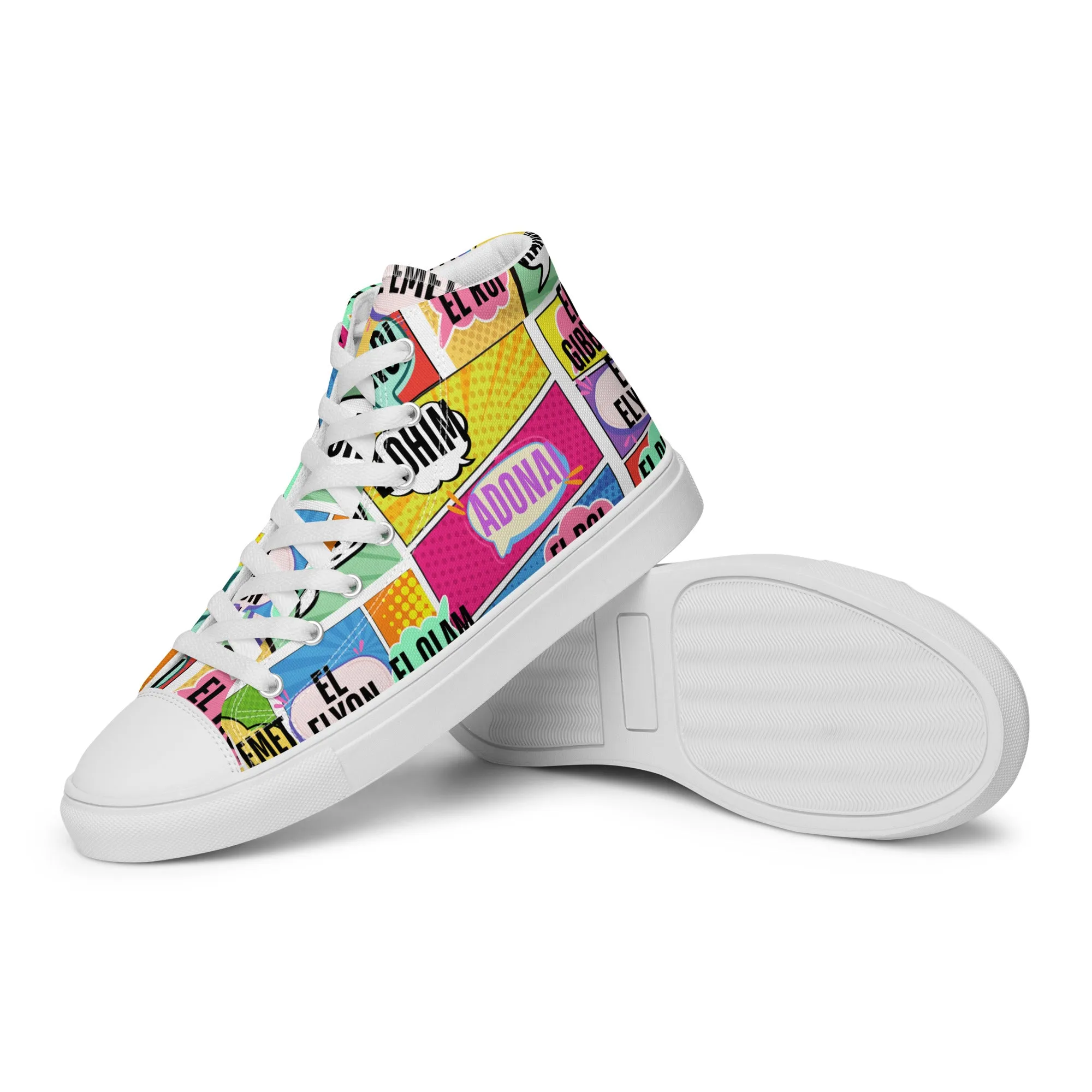 Names of Yahweh, Men’s High Top Canvas Shoes