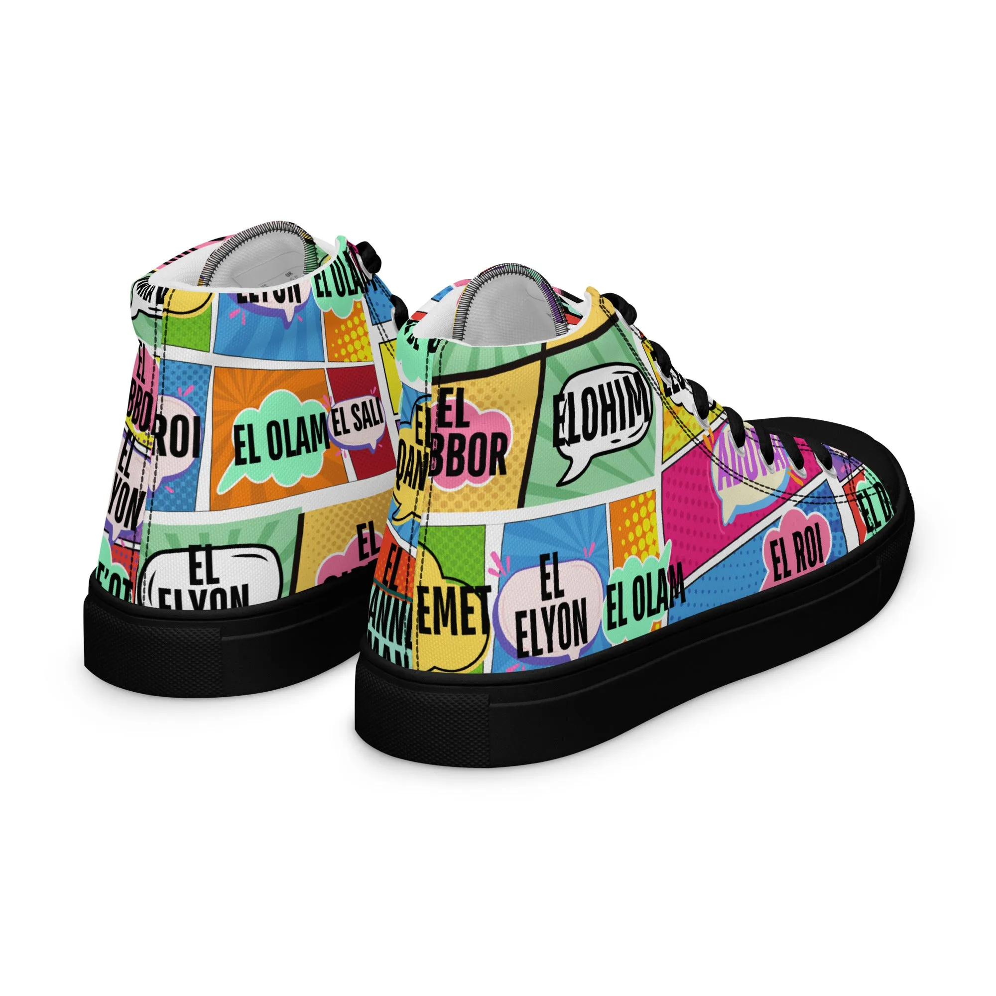 Names of Yahweh, Men’s High Top Canvas Shoes