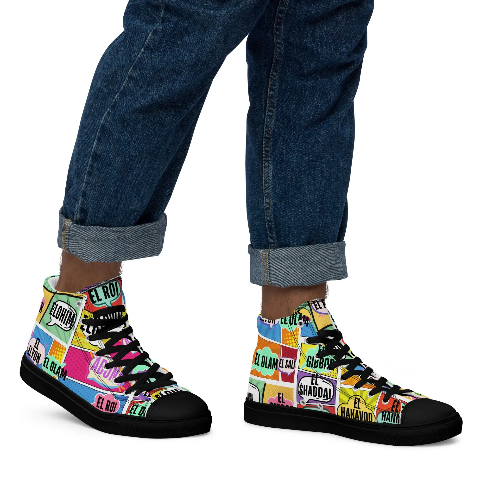 Names of Yahweh, Men’s High Top Canvas Shoes