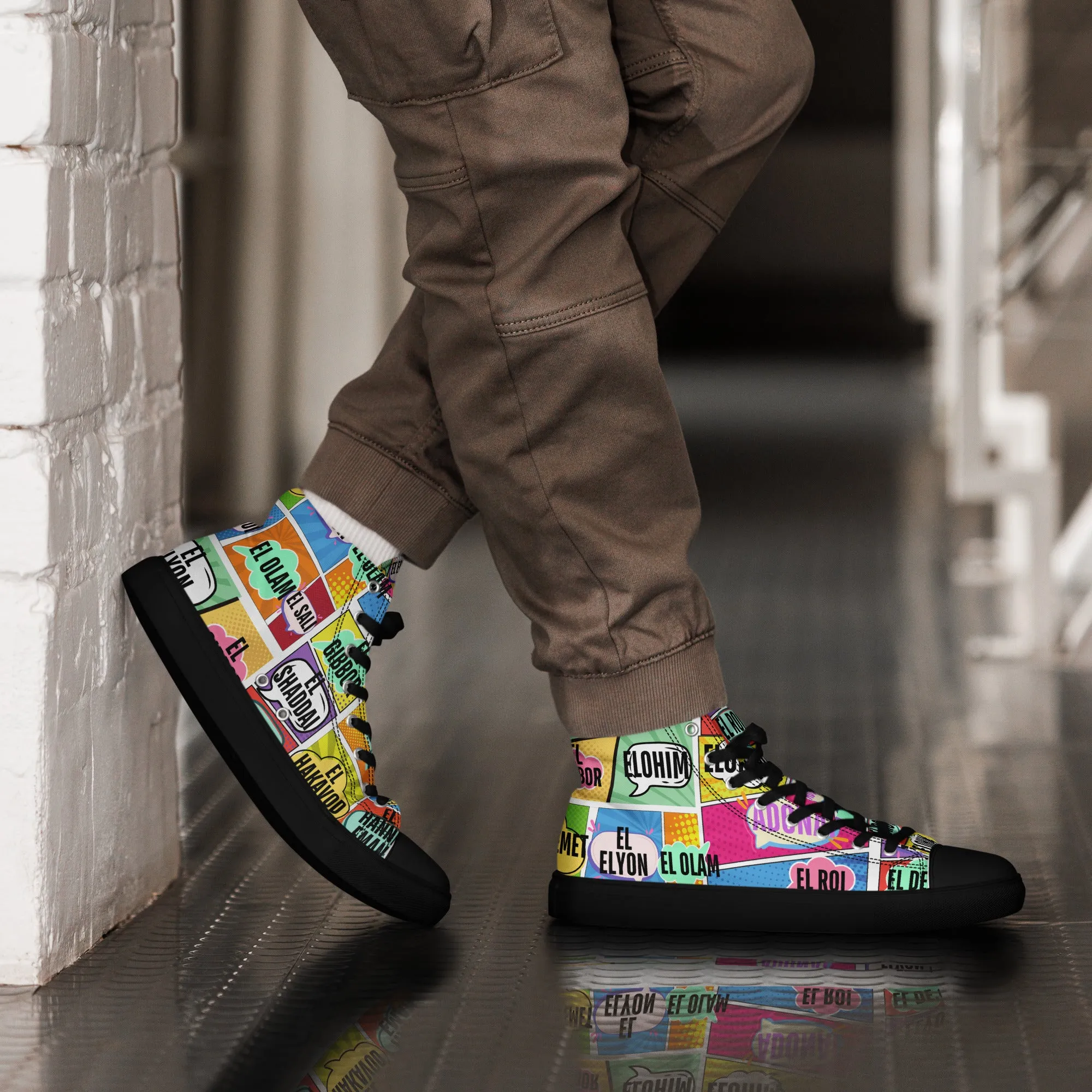 Names of Yahweh, Men’s High Top Canvas Shoes