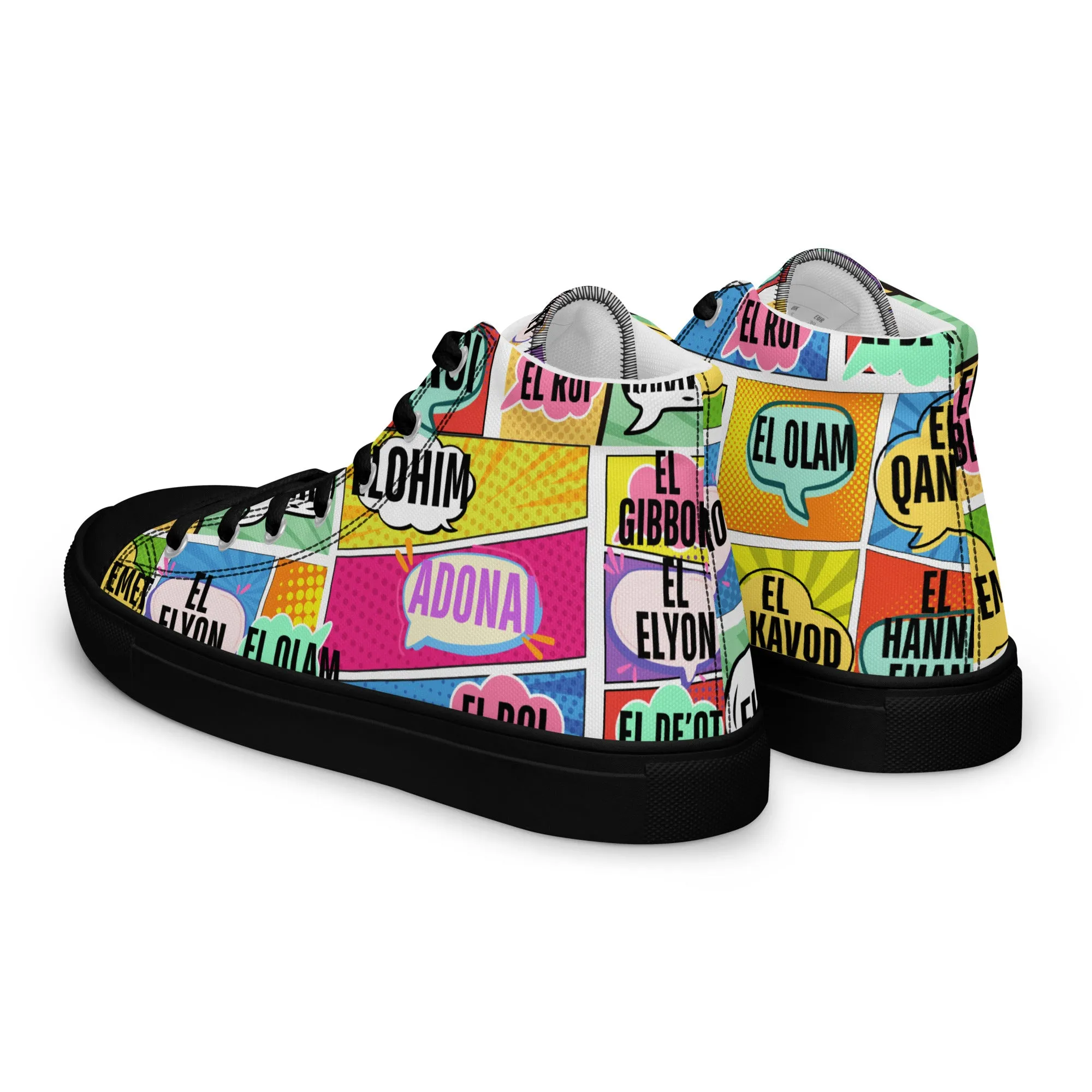 Names of Yahweh, Men’s High Top Canvas Shoes