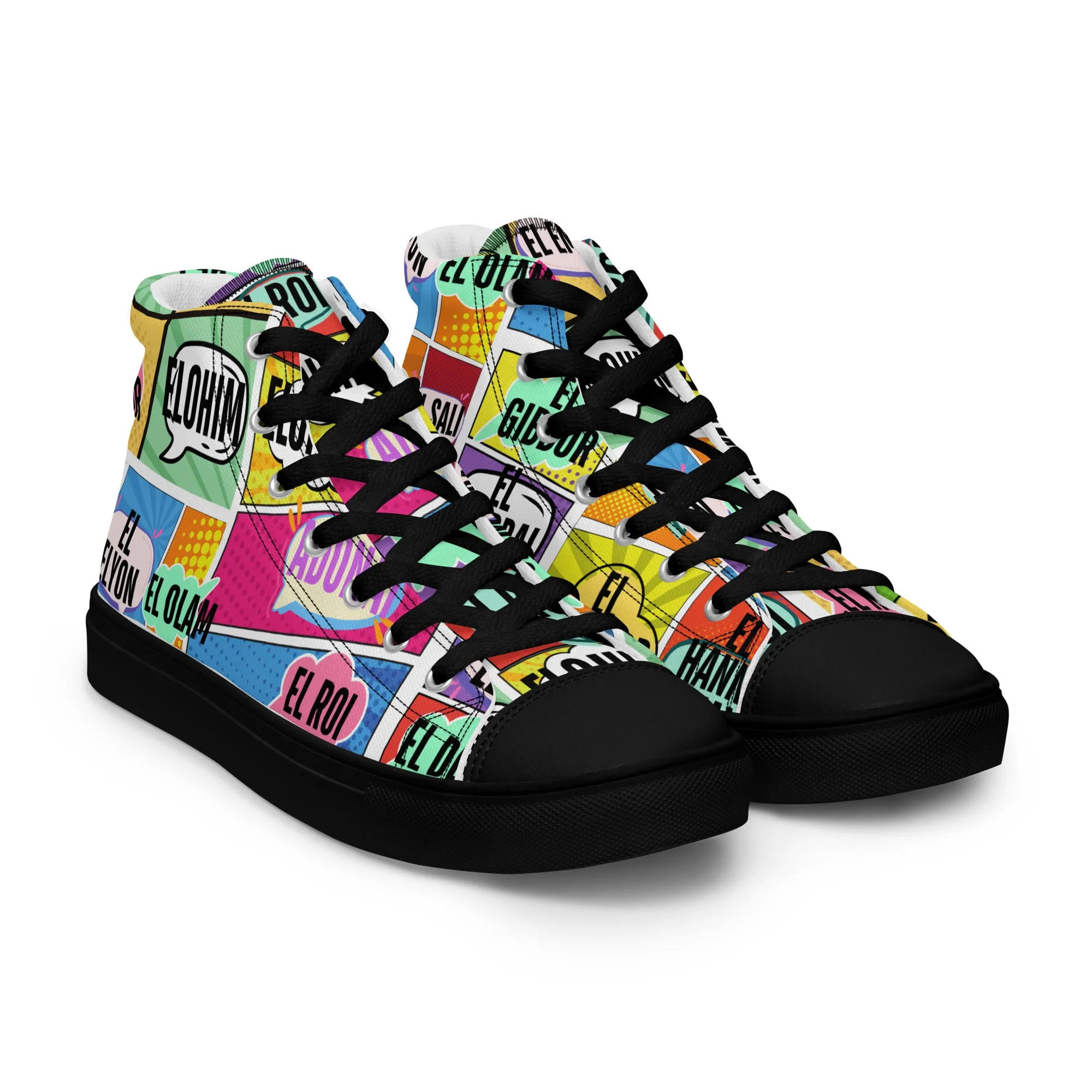Names of Yahweh, Men’s High Top Canvas Shoes