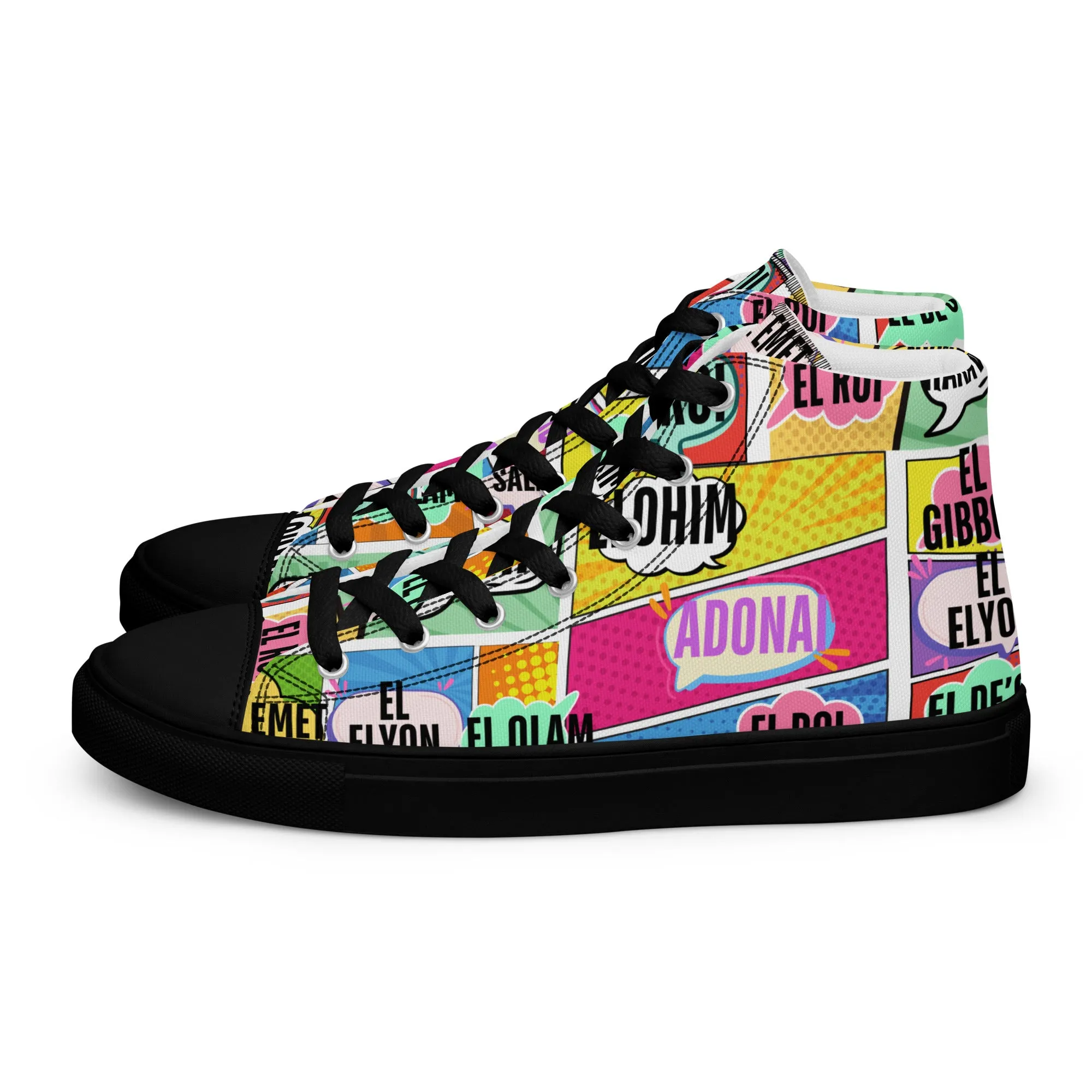 Names of Yahweh, Men’s High Top Canvas Shoes
