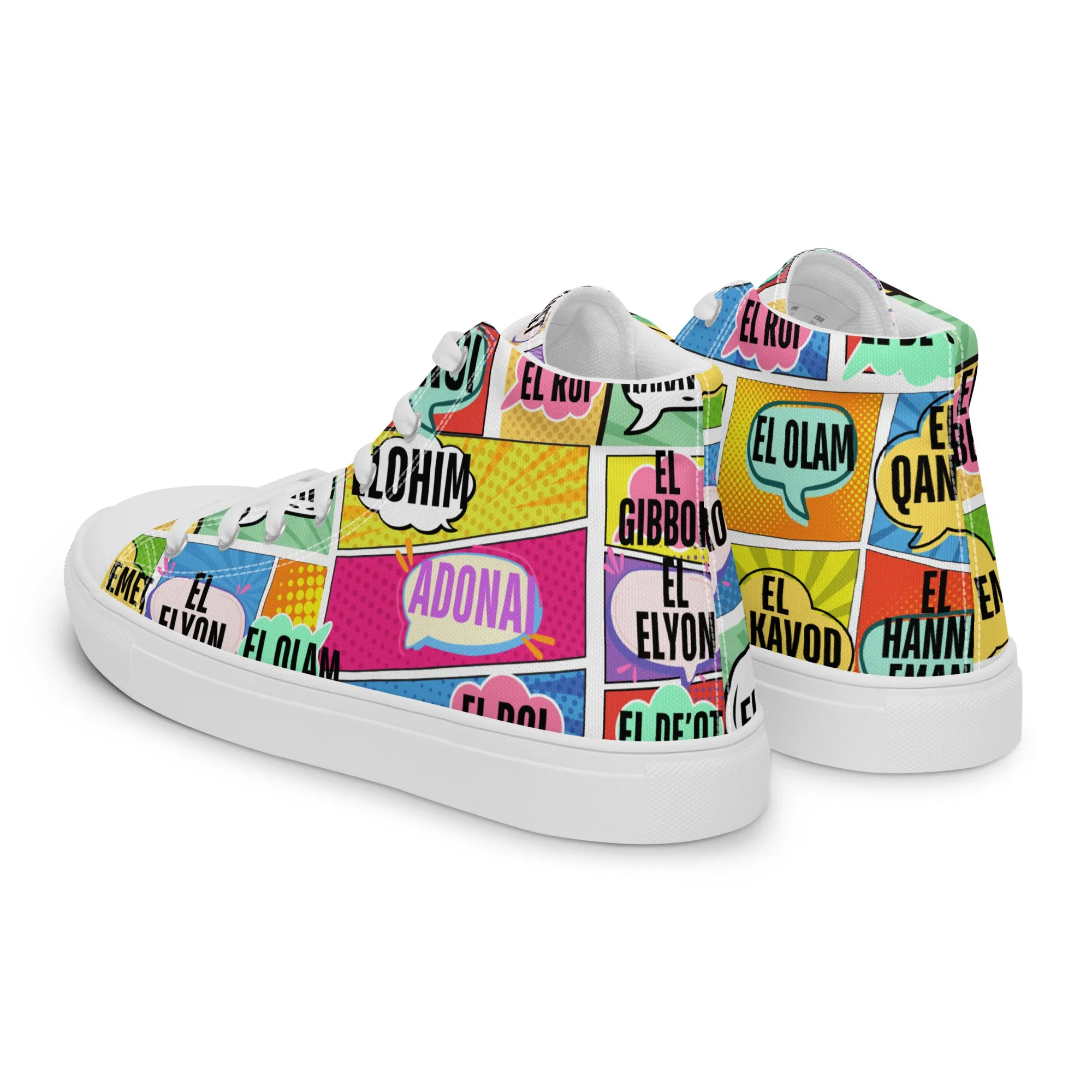 Names of Yahweh, Men’s High Top Canvas Shoes