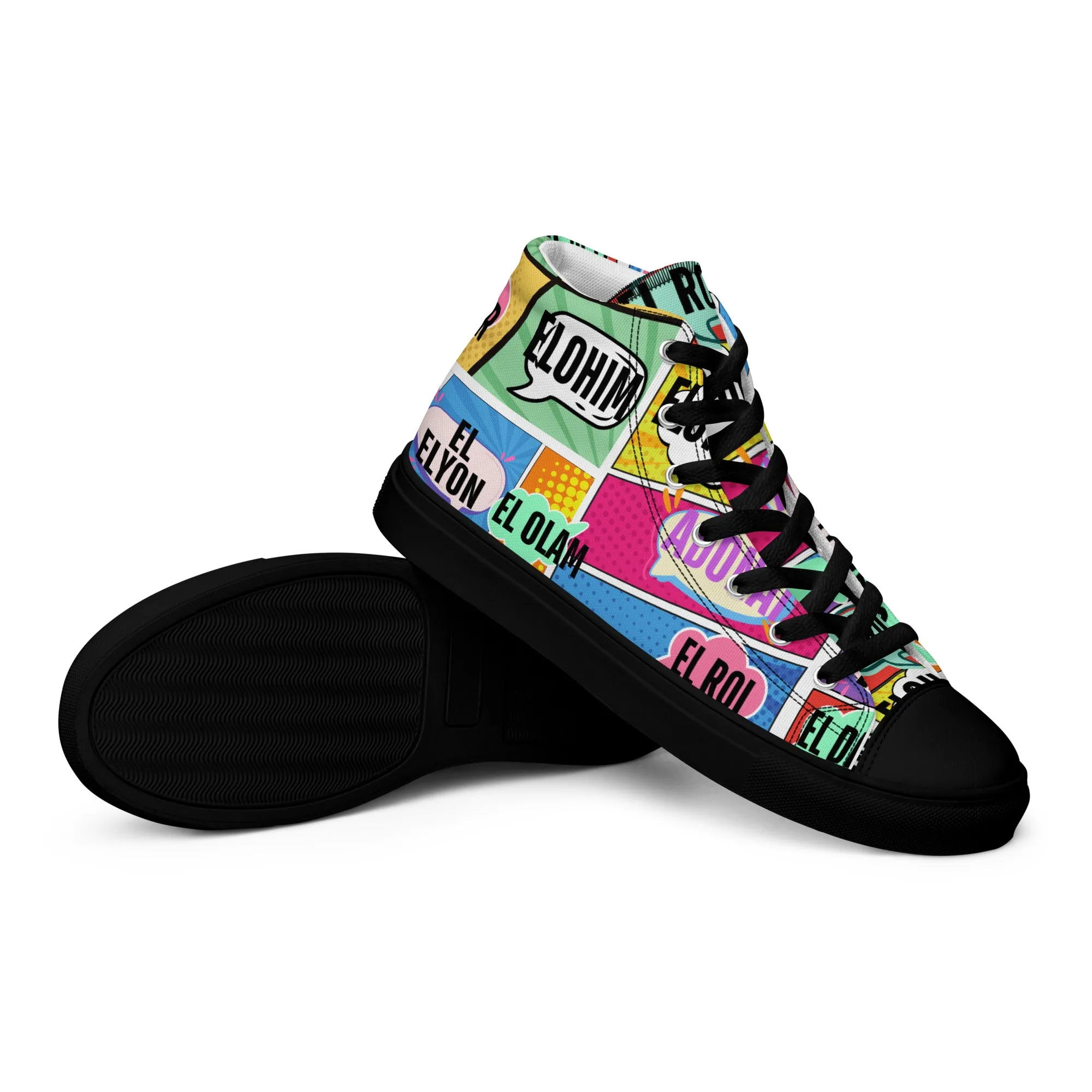 Names of Yahweh, Men’s High Top Canvas Shoes