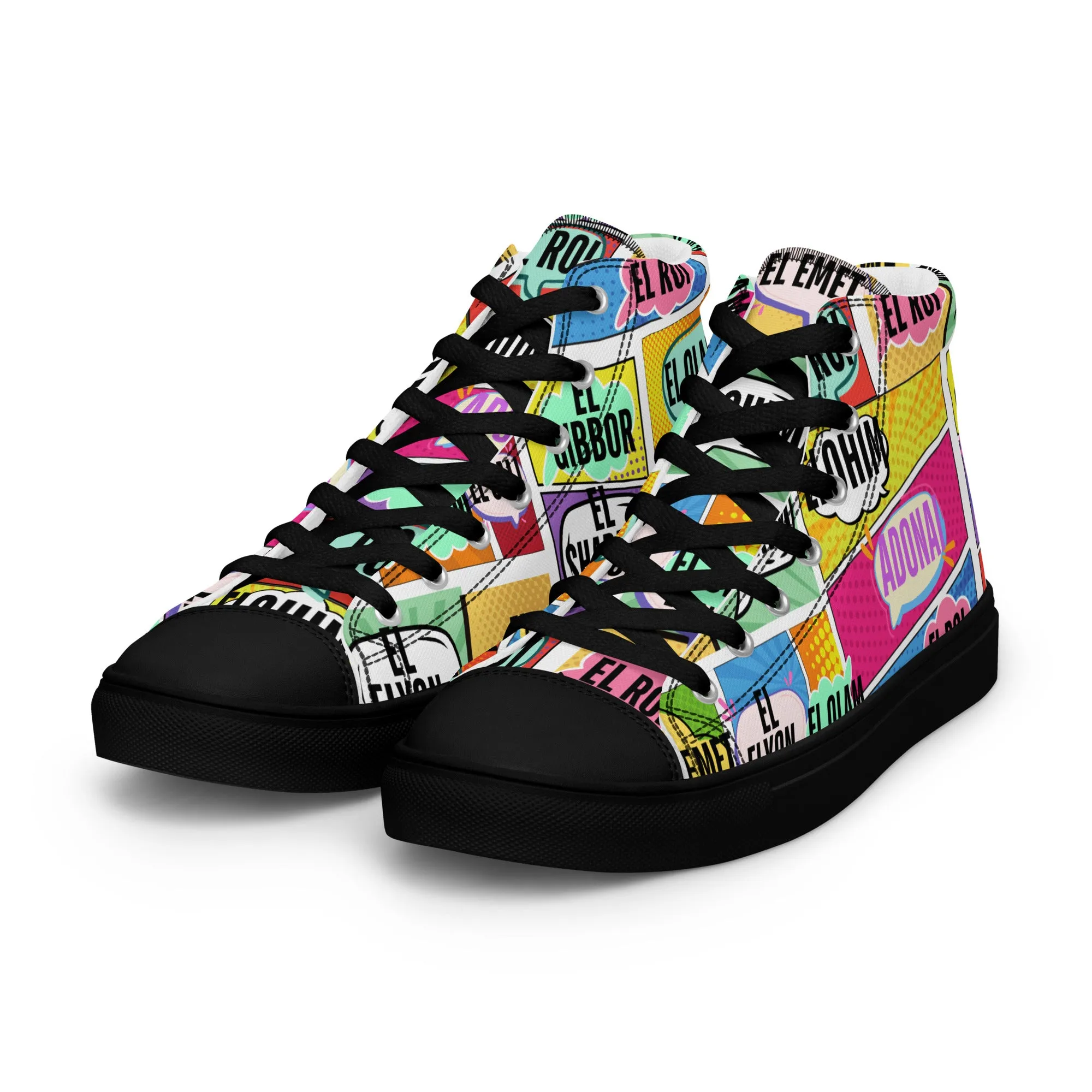 Names of Yahweh, Men’s High Top Canvas Shoes