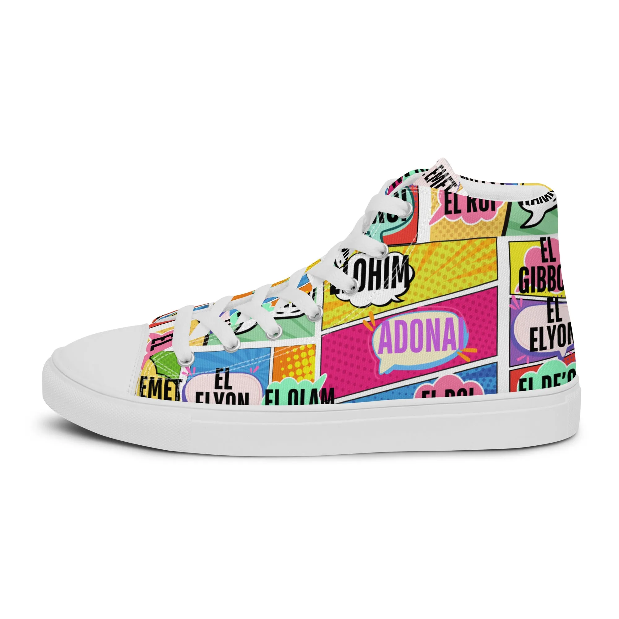 Names of Yahweh, Men’s High Top Canvas Shoes