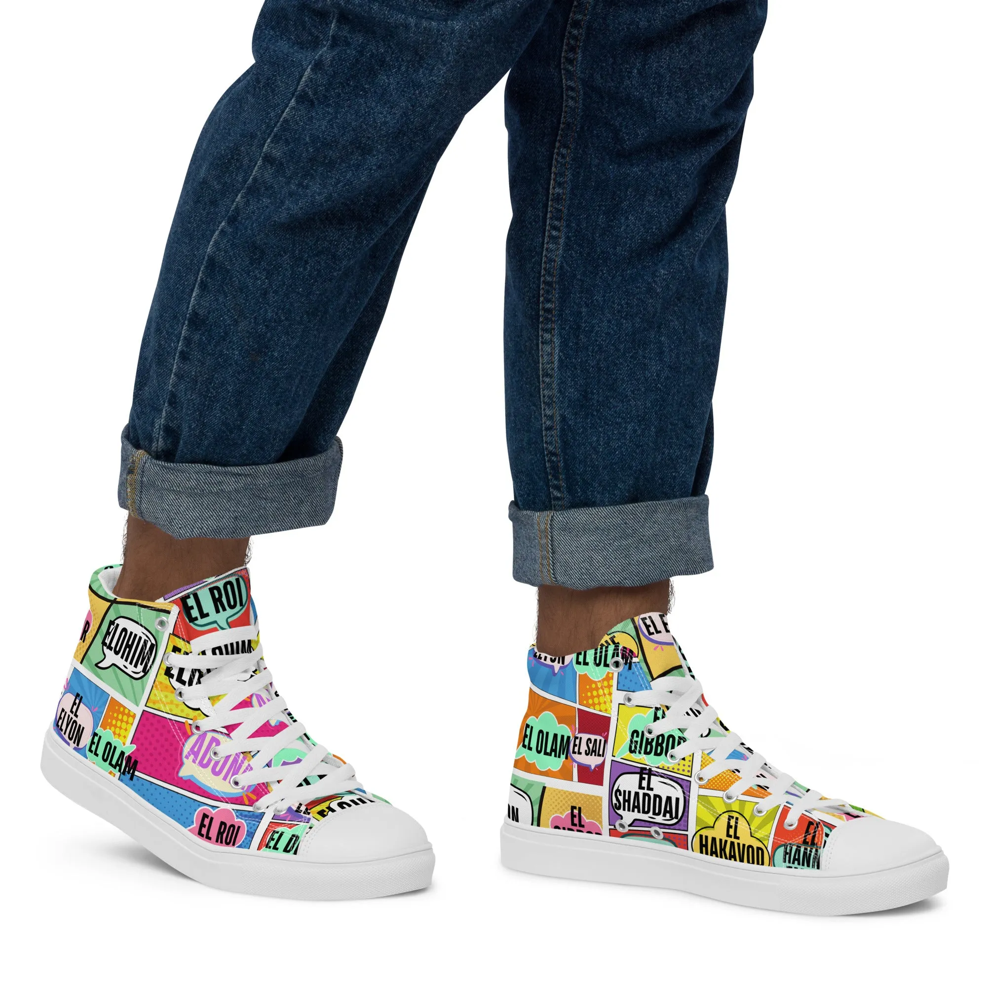 Names of Yahweh, Men’s High Top Canvas Shoes