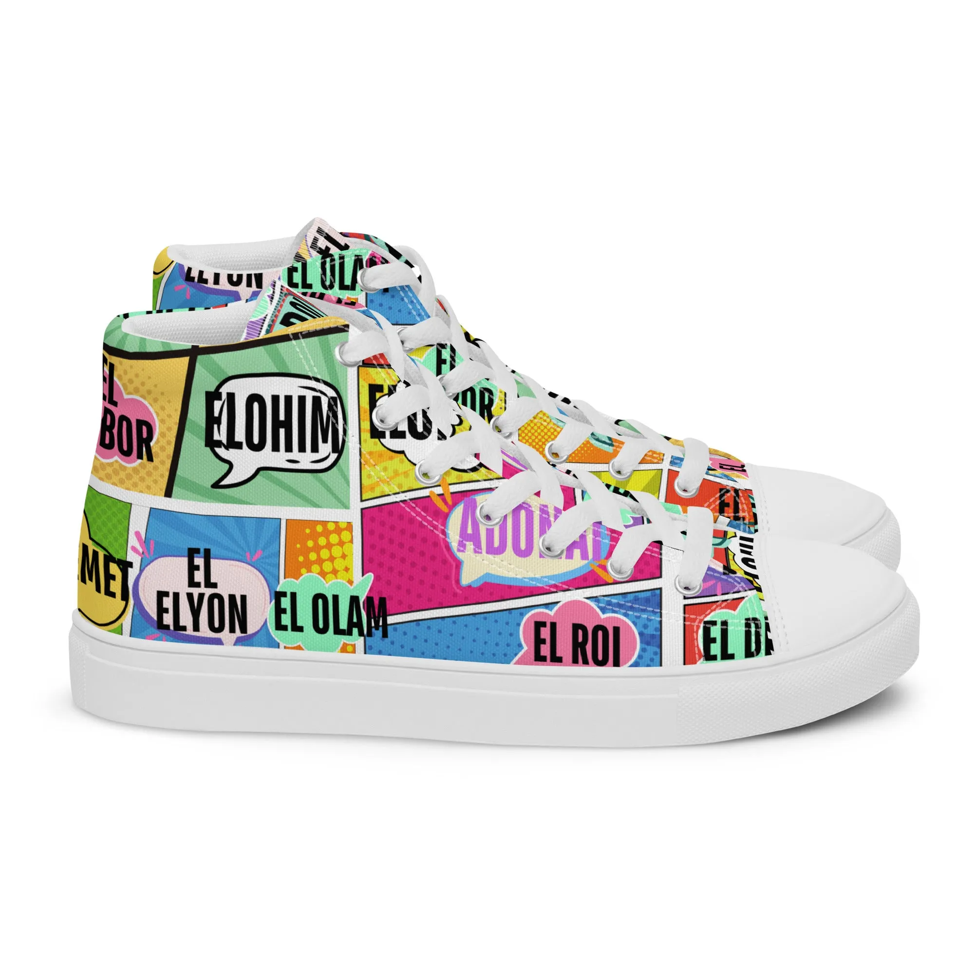 Names of Yahweh, Men’s High Top Canvas Shoes