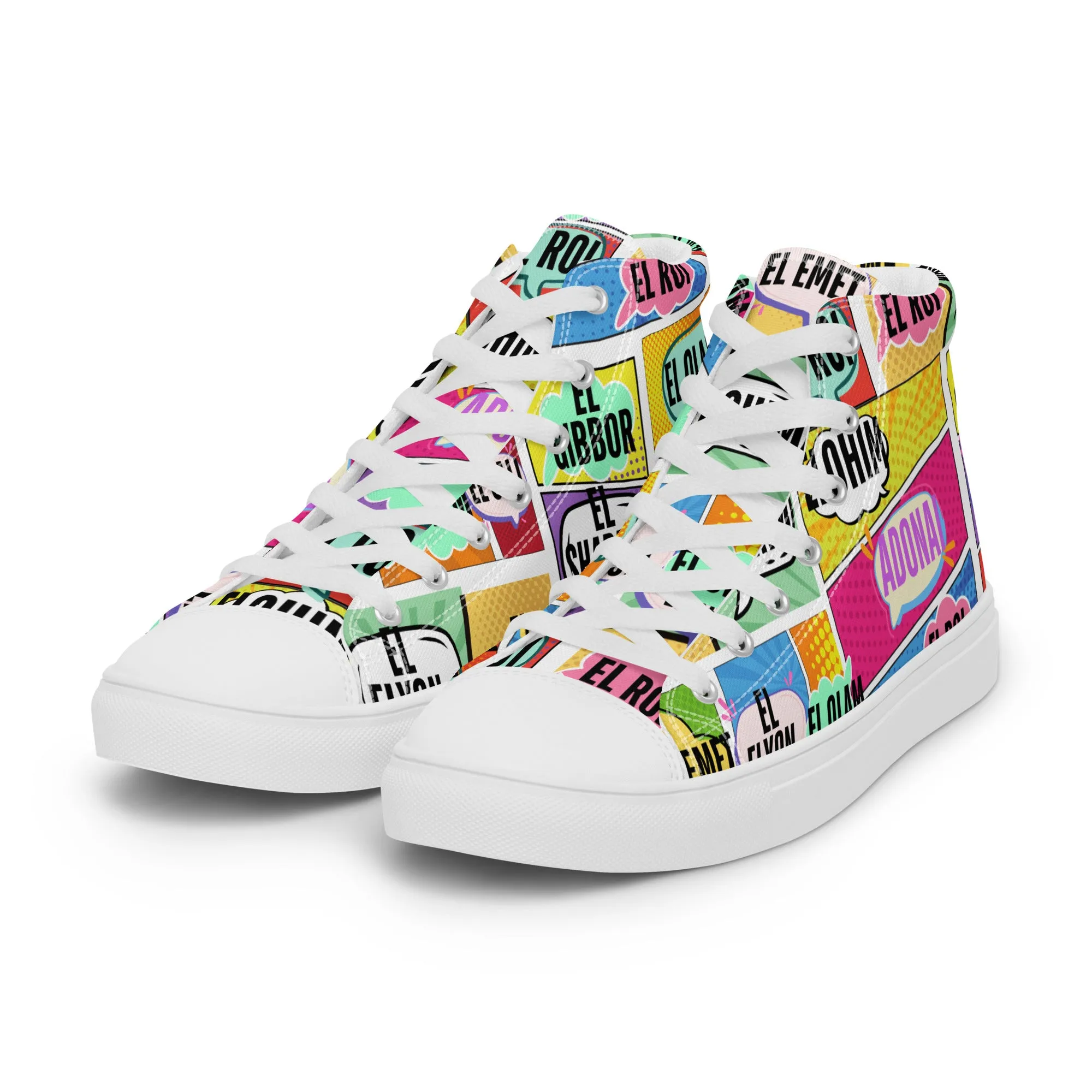 Names of Yahweh, Men’s High Top Canvas Shoes