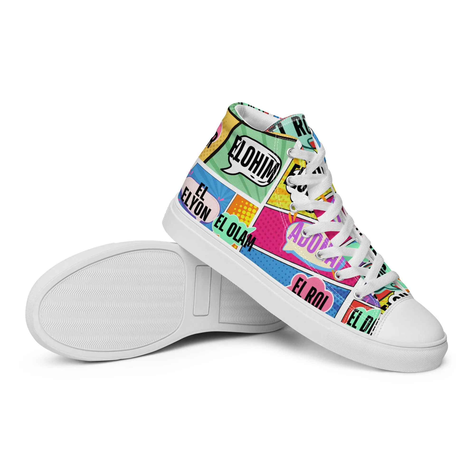 Names of Yahweh, Men’s High Top Canvas Shoes