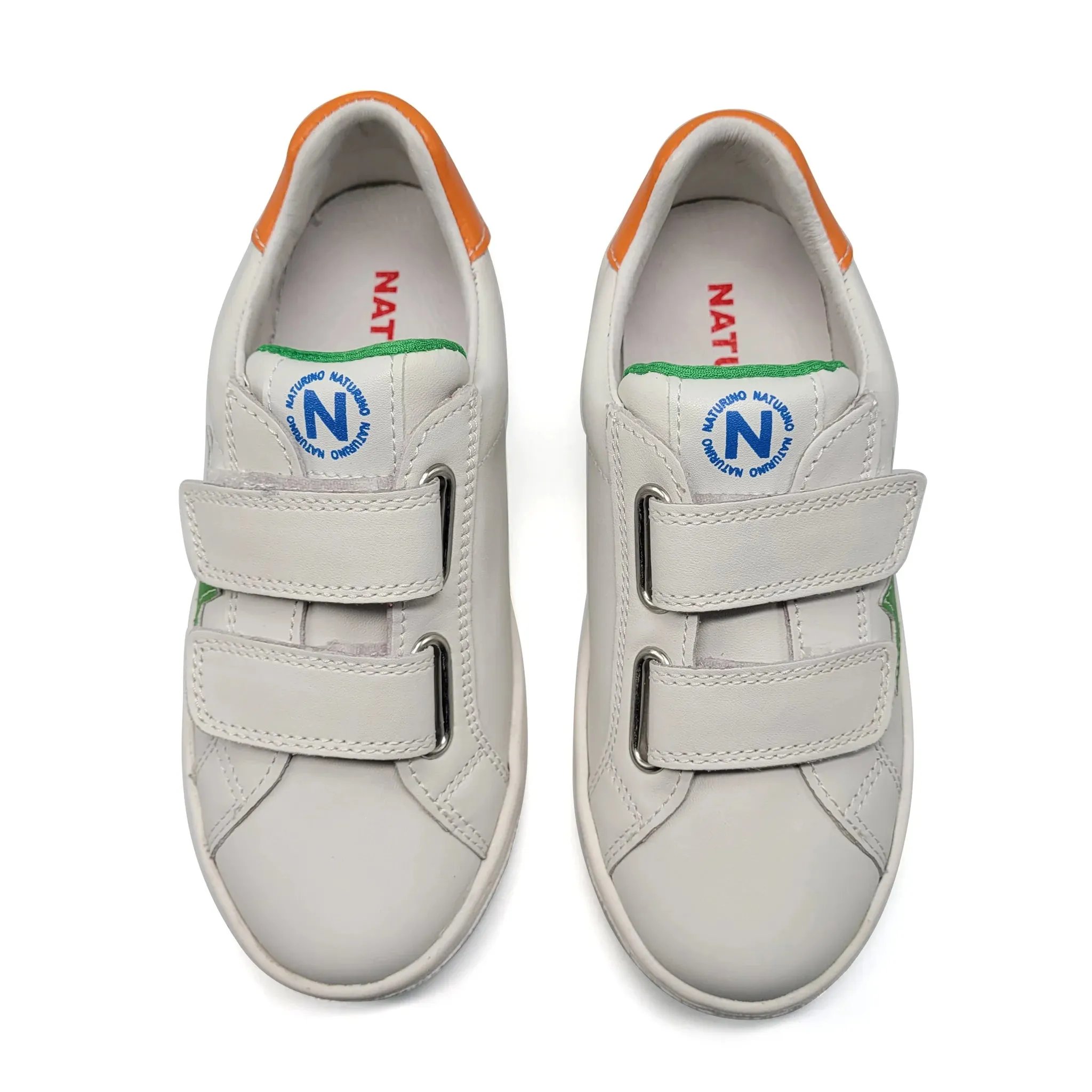 Naturino Pinn Green Orange Velcro Sneaker