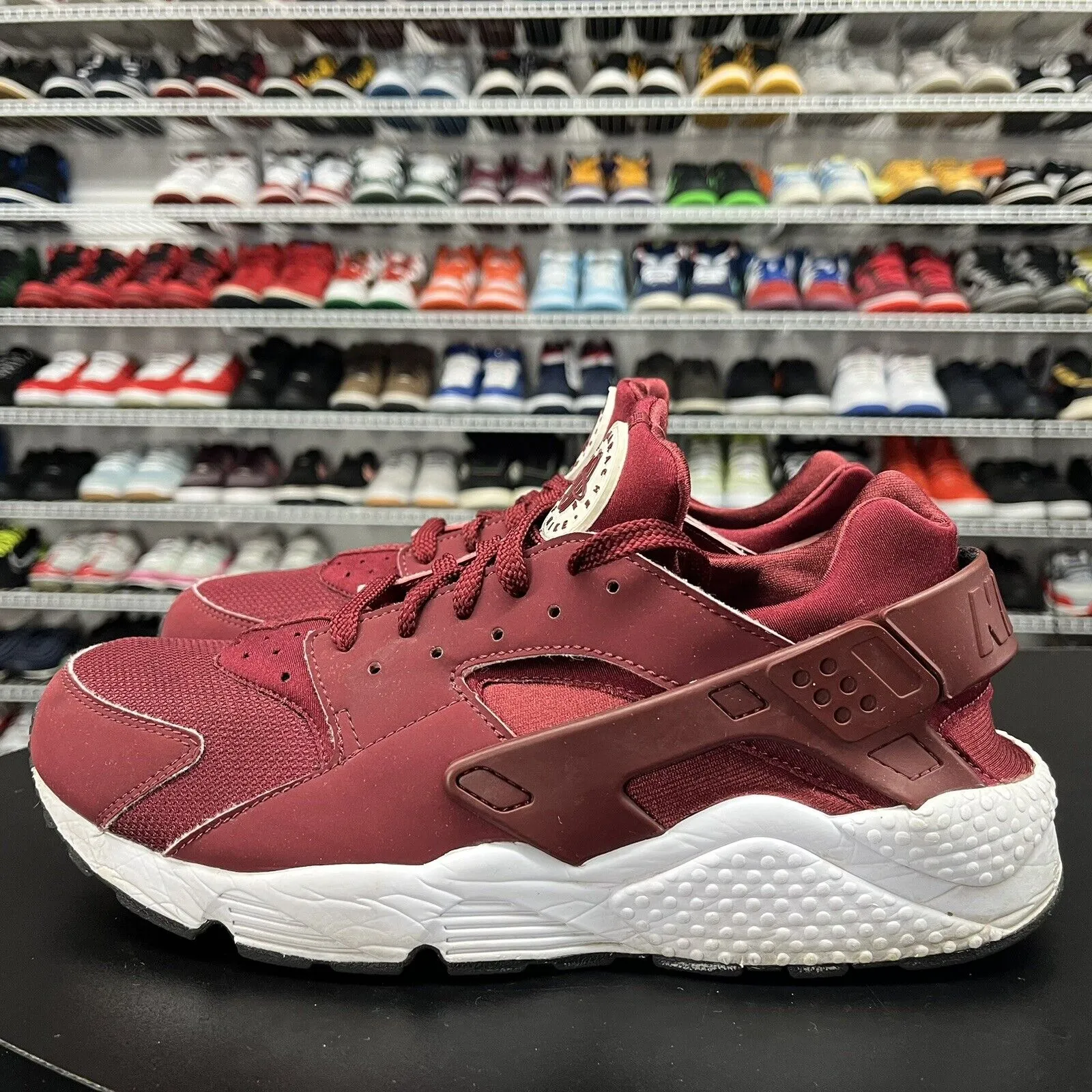 Nike Mens Air Huarache Run Team Red Burgundy 318429-606 Men's Size 11.5