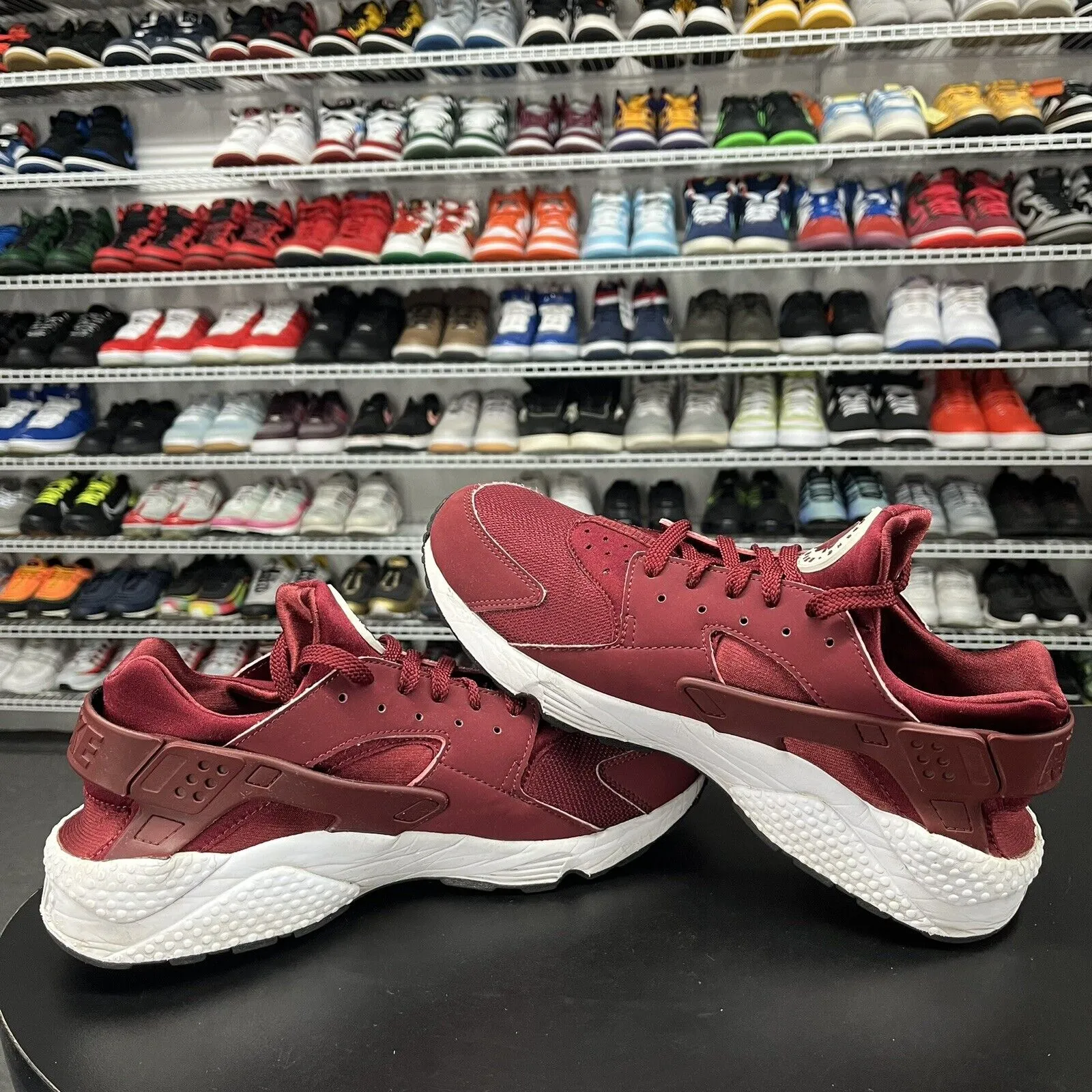Nike Mens Air Huarache Run Team Red Burgundy 318429-606 Men's Size 11.5
