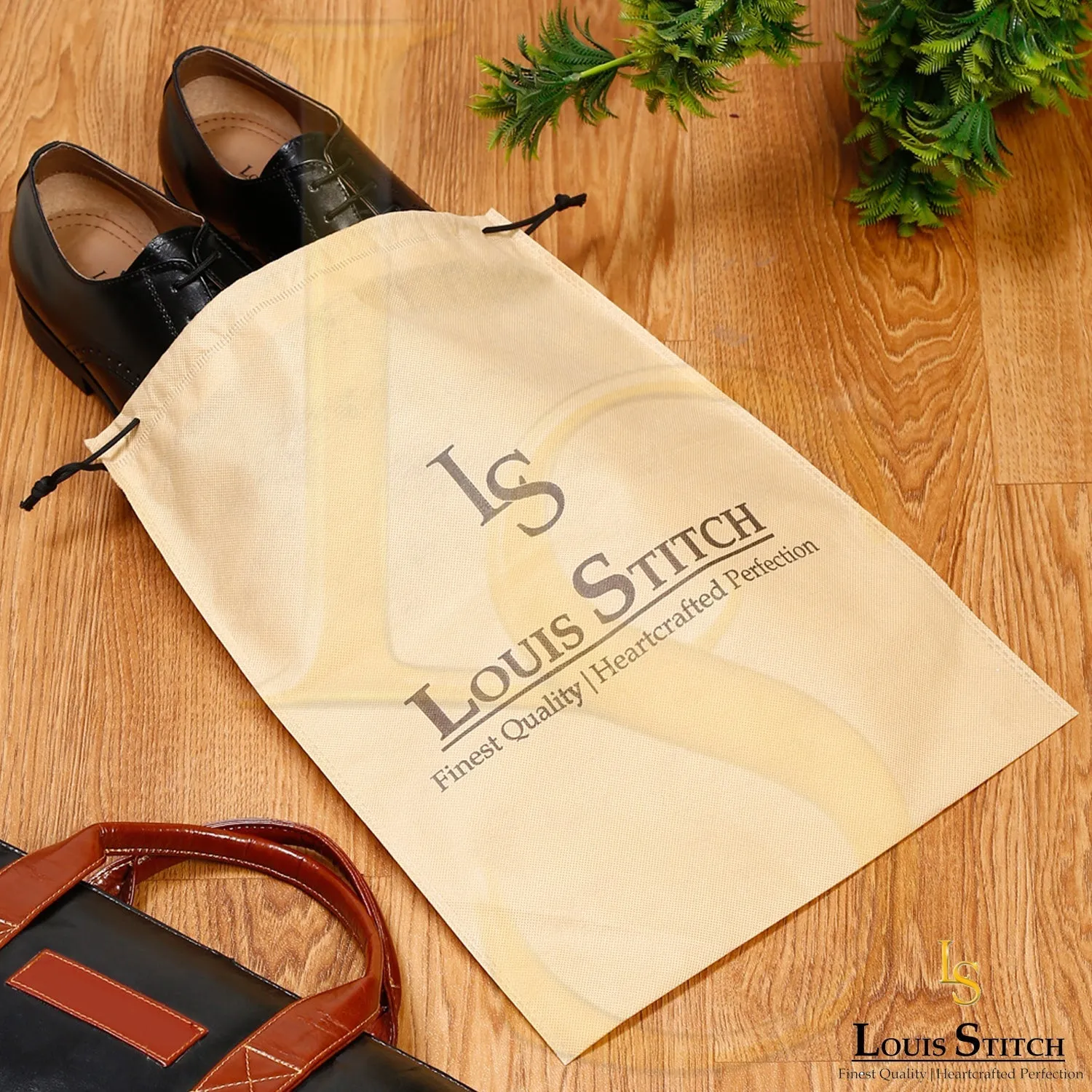 Non Woven Shoe Bag Pack Of  12 Beige Plain