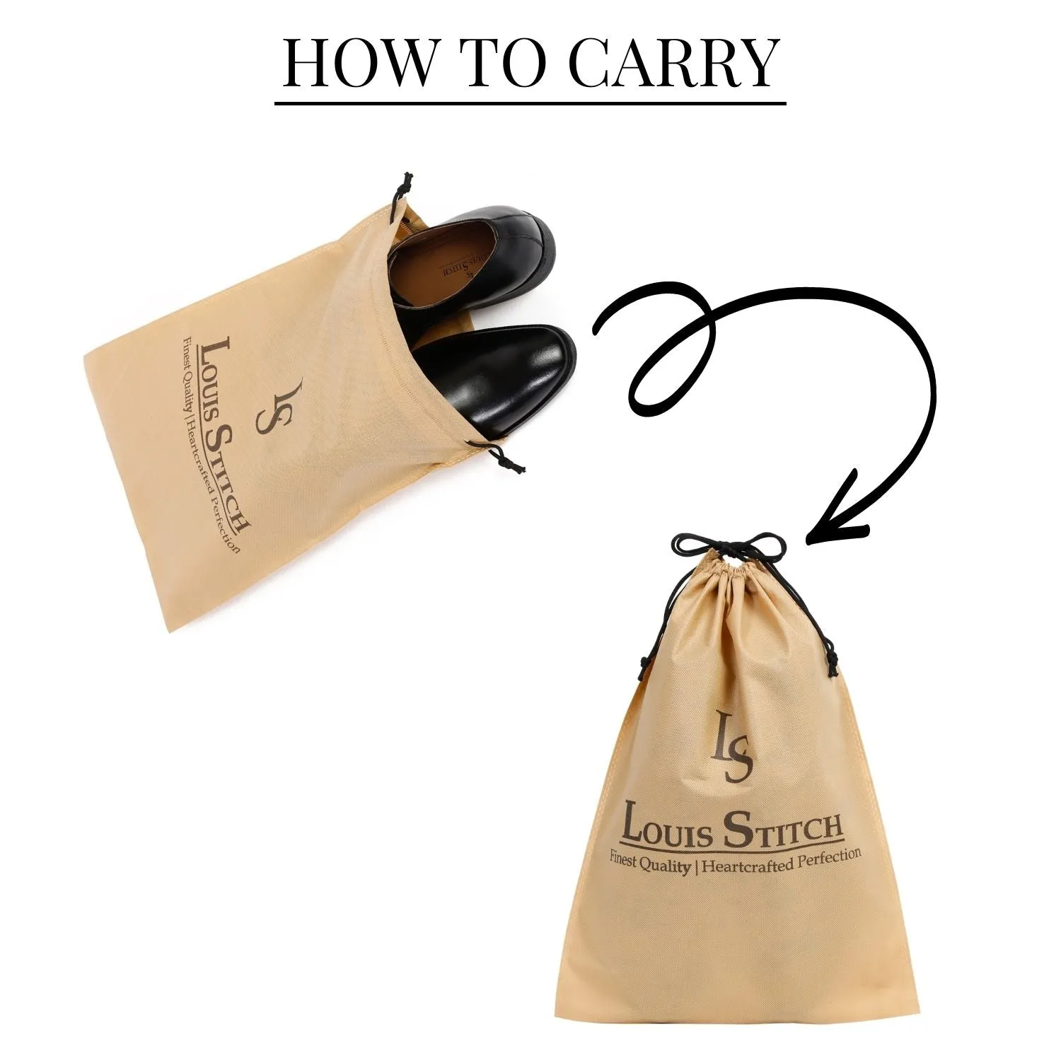 Non Woven Shoe Bag Pack Of  12 Beige Plain