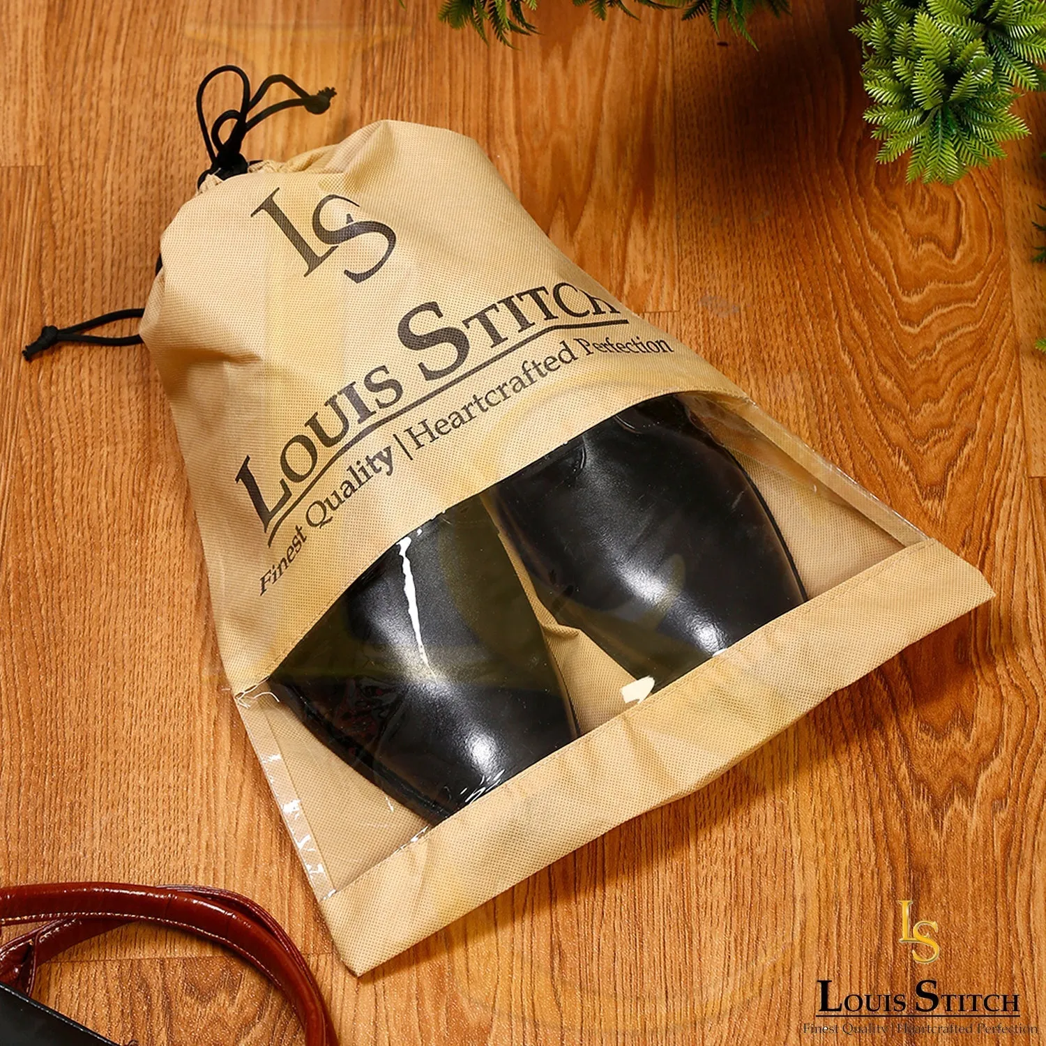 Non Woven Shoe Bag Pack Of  24 Black Plain