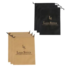 Non Woven Shoe Bag Pack Of  6 Black & Beige Plain