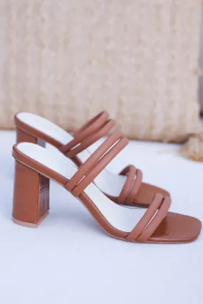 OASIS SOCIETY Angela Strappy Alligator Heels - Brown