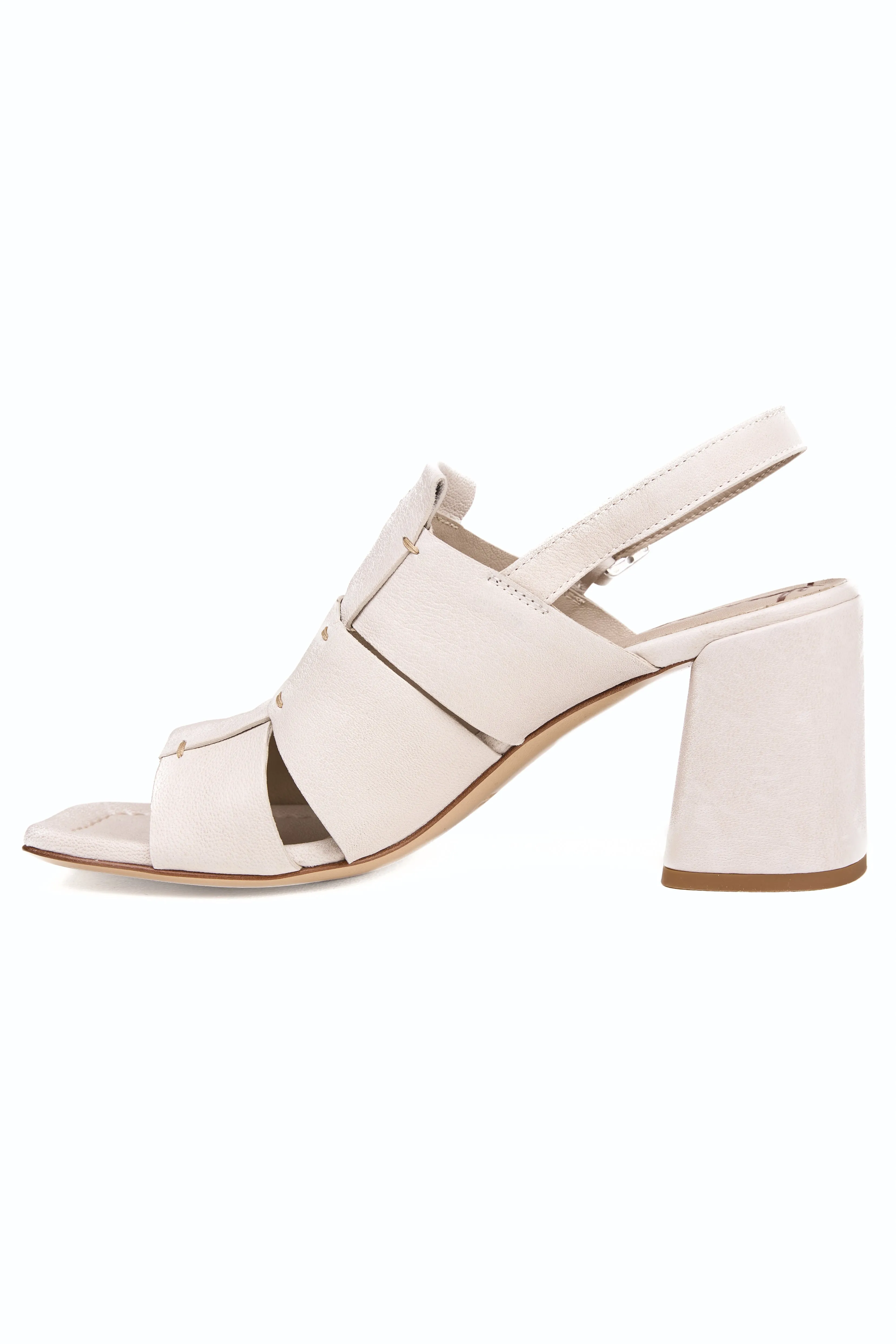 Old Iron Leather Heel Sandal in Beige
