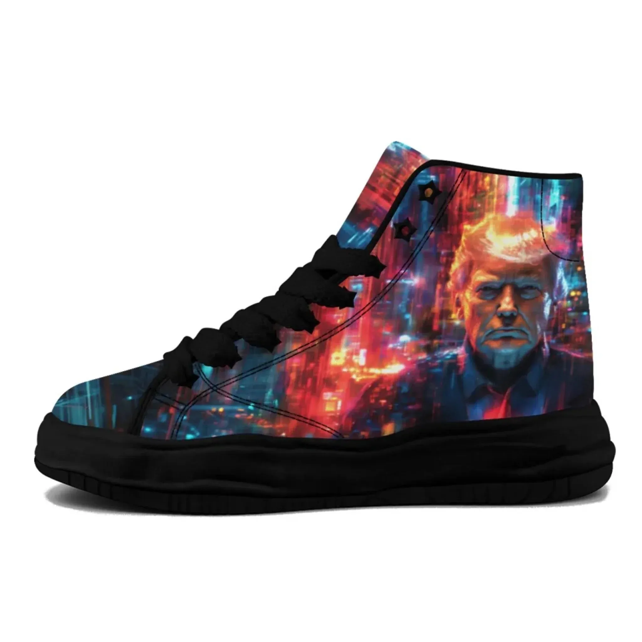 Personalized Trump Sneakers, Custom Patriotic Canvas  High Top Shoes, Bio-degradable Unisex Shoes